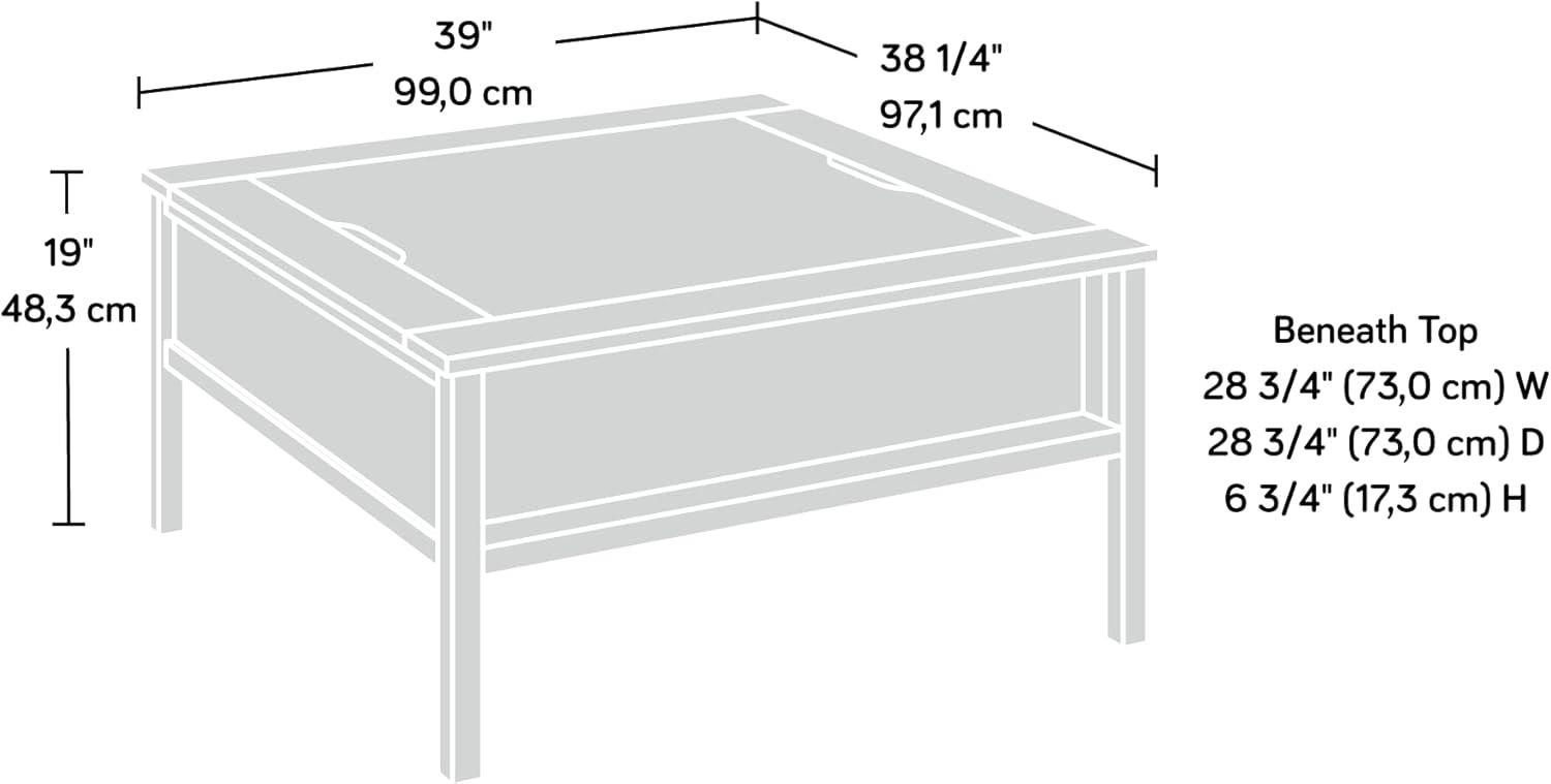 Cottage Road Gaming Coffee Table with Reversible Top Soft White - Sauder: Chess & Checkers, Adjustable Storage Shelf