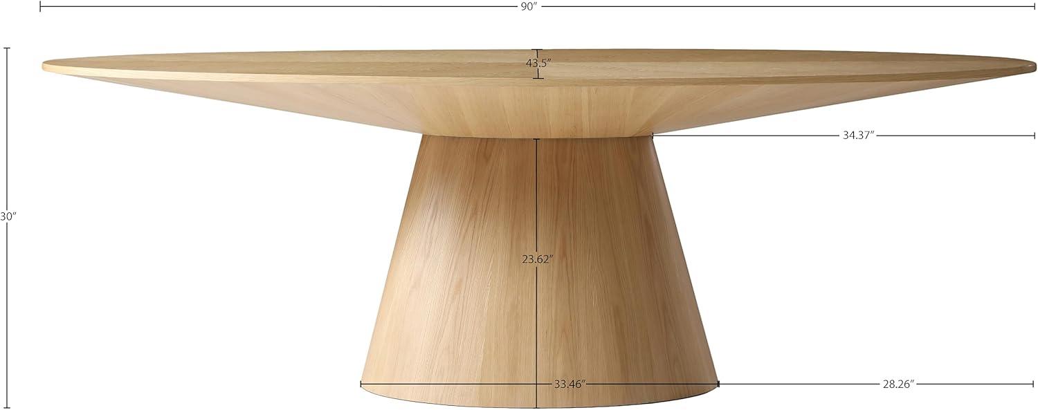 Gavin Transitional Oval White Oak Dining Table, 90" W