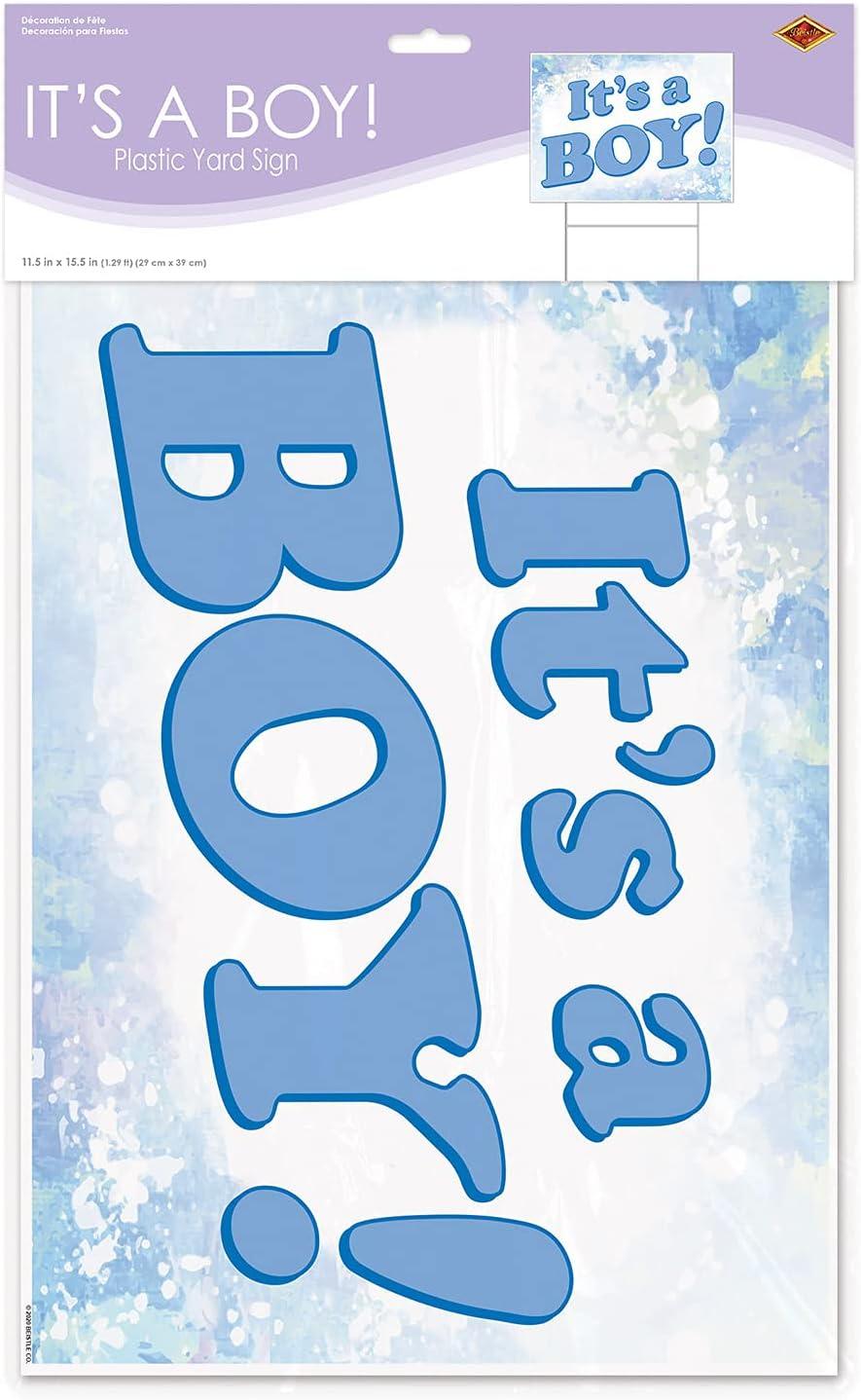 Beistle Plastic It's A Boy! Yard Sign, 11.5" x 15.5", (1/Pkg) Multicolored