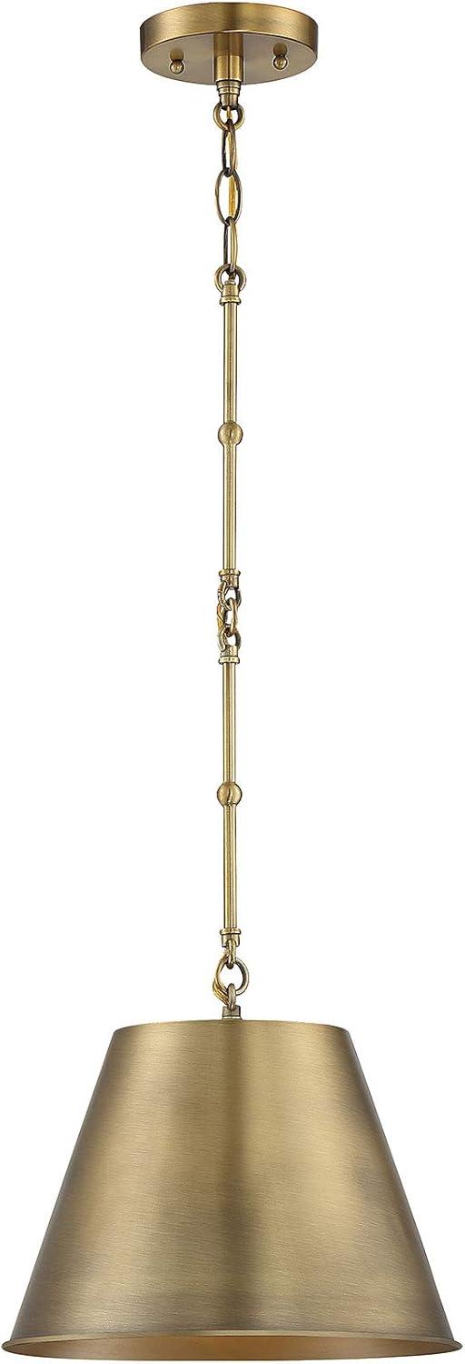 Alden Warm Brass Mini Pendant Light with LED