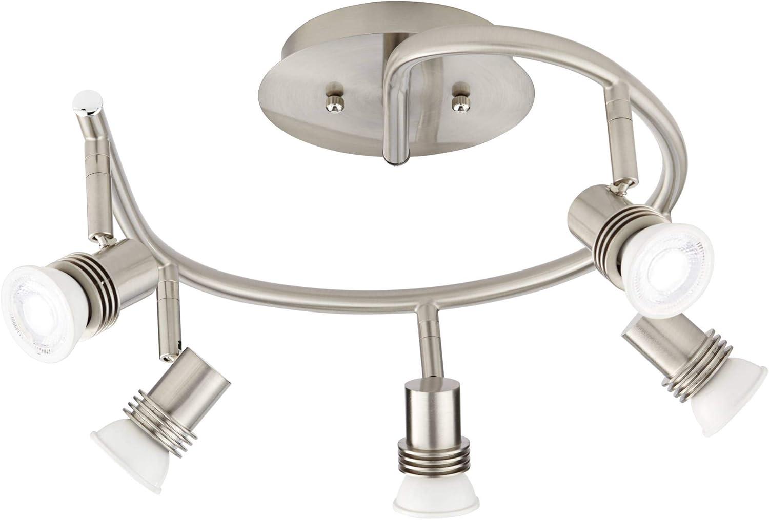 Pro Track 5-Head Brushed Nickel LED Spiral Ceiling Light