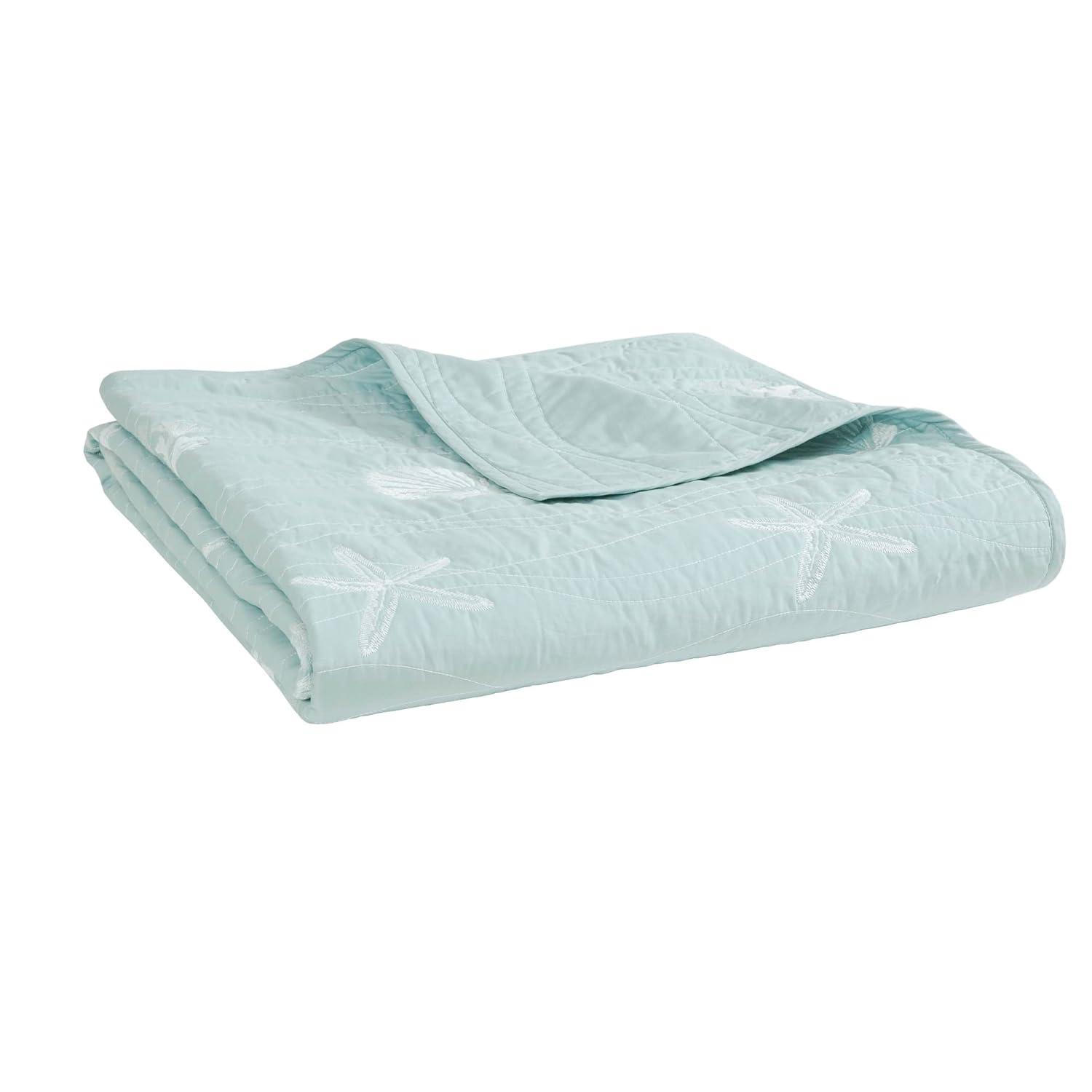 Harbor House Seaside 4 Piece Cotton Reversible Embroidered Quilt Set