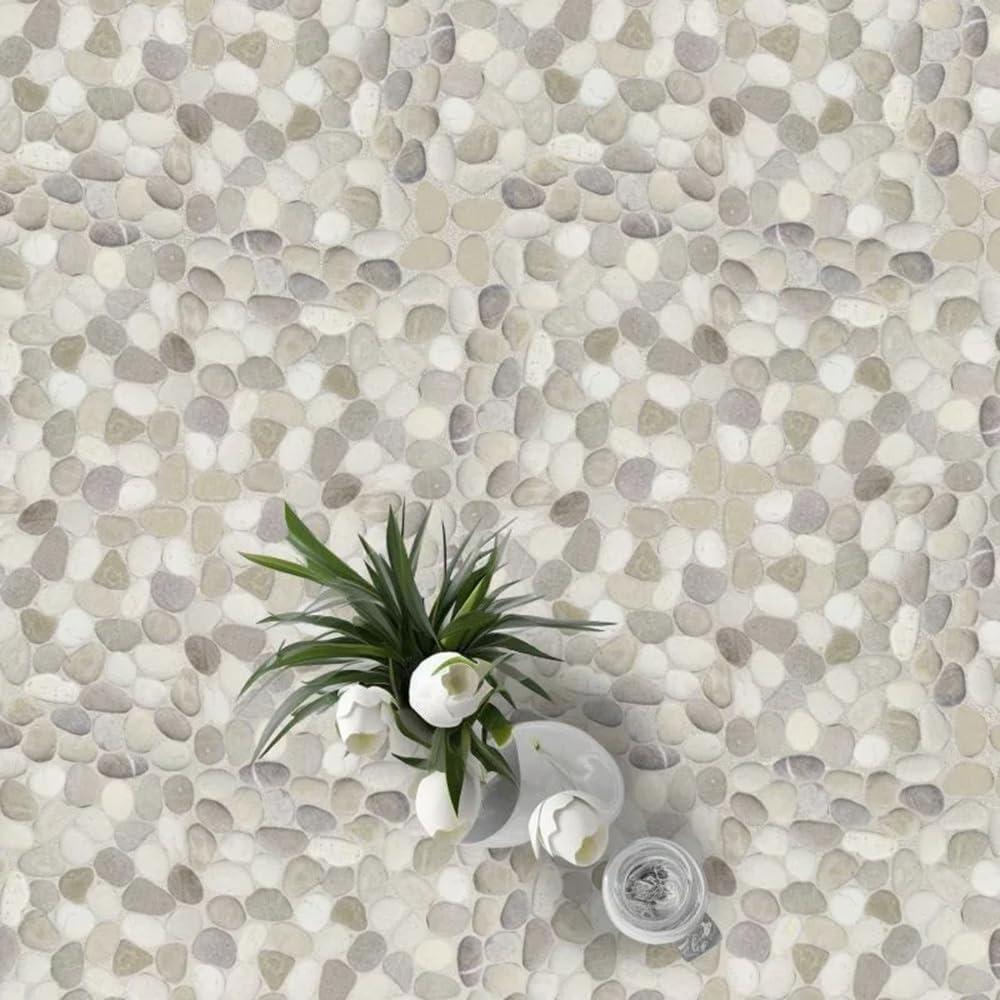 Kansas 12" x 12" Natural Stone Pebbles Mosaic Wall & Floor Tile