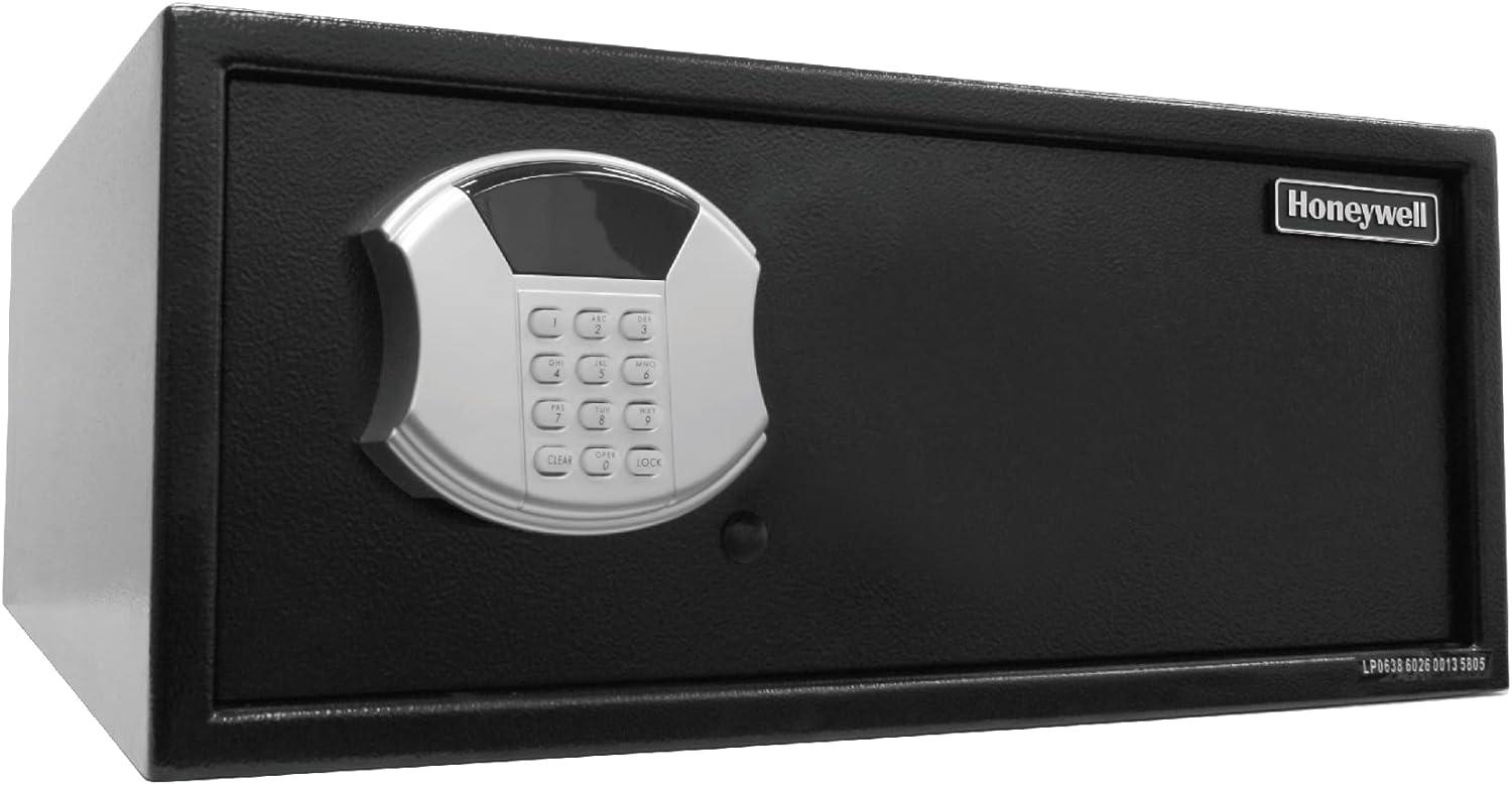 Honeywell Safes & Door Locks - 5105 Low Profile Steel Security Safe with Hotel-Style Digital Lock, 1.14-Cubic Feet, Black