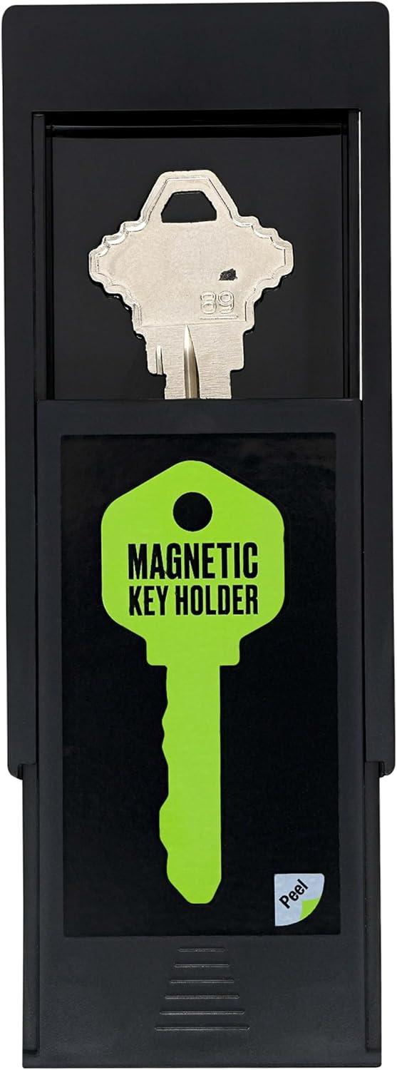 Large Black Plastic Magnetic Key Holder Case