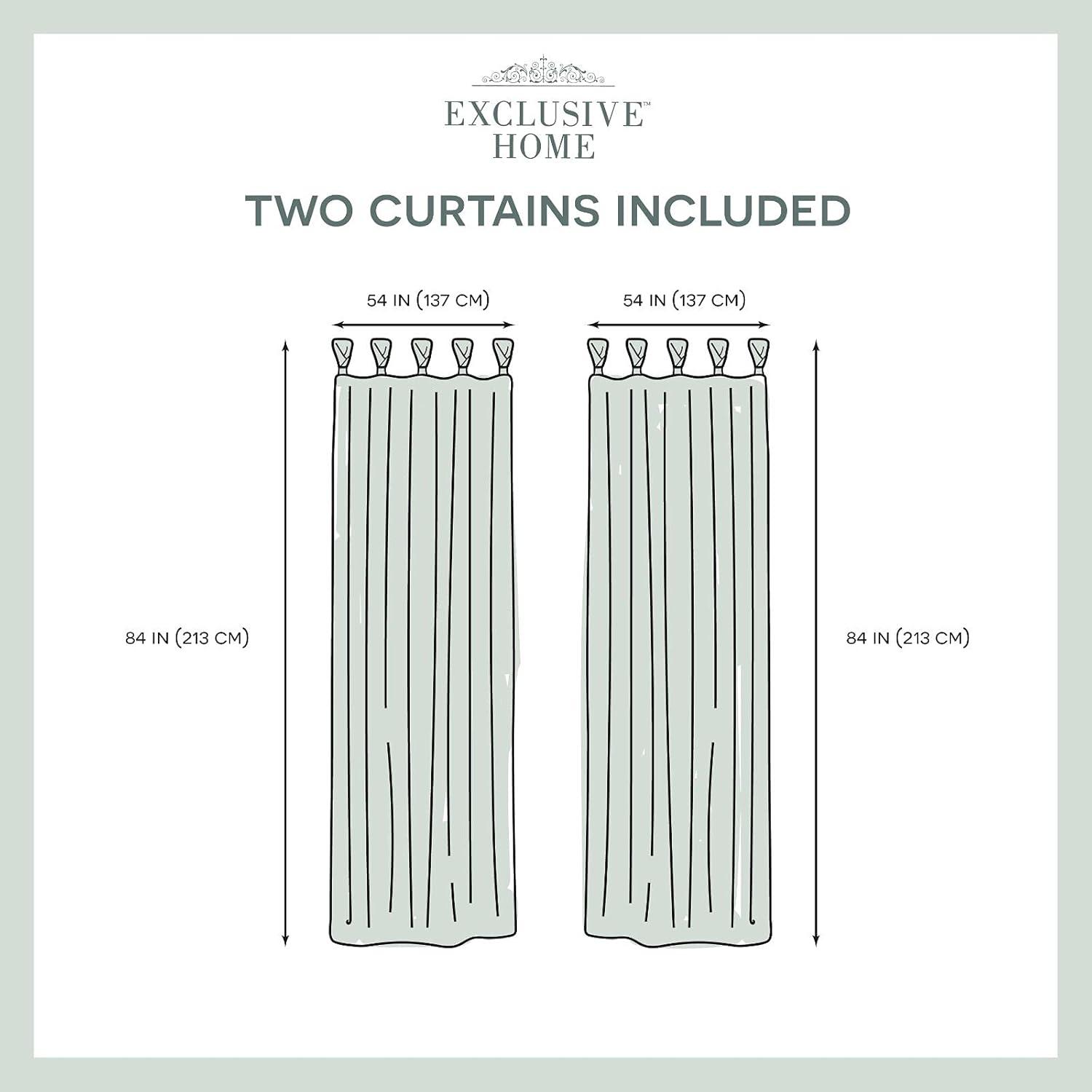 Natural Linen Tab Top Light-Filtering Curtain Panel Pair