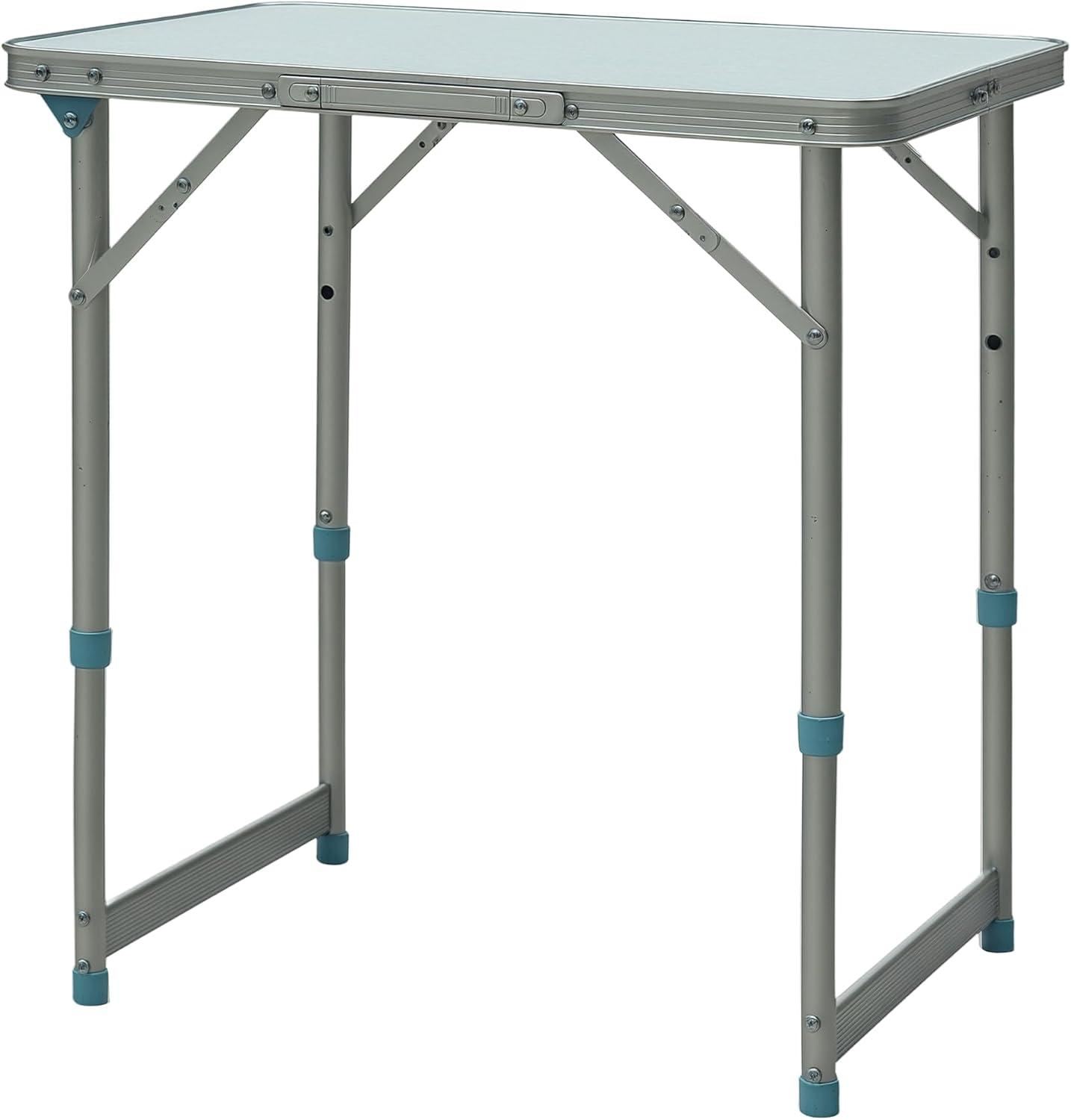 Outsunny 23" Folding Camping Table Beach Table with Height Adjustability, Lightweight Portable Table with Handle, Outdoor Folding Table Accessory