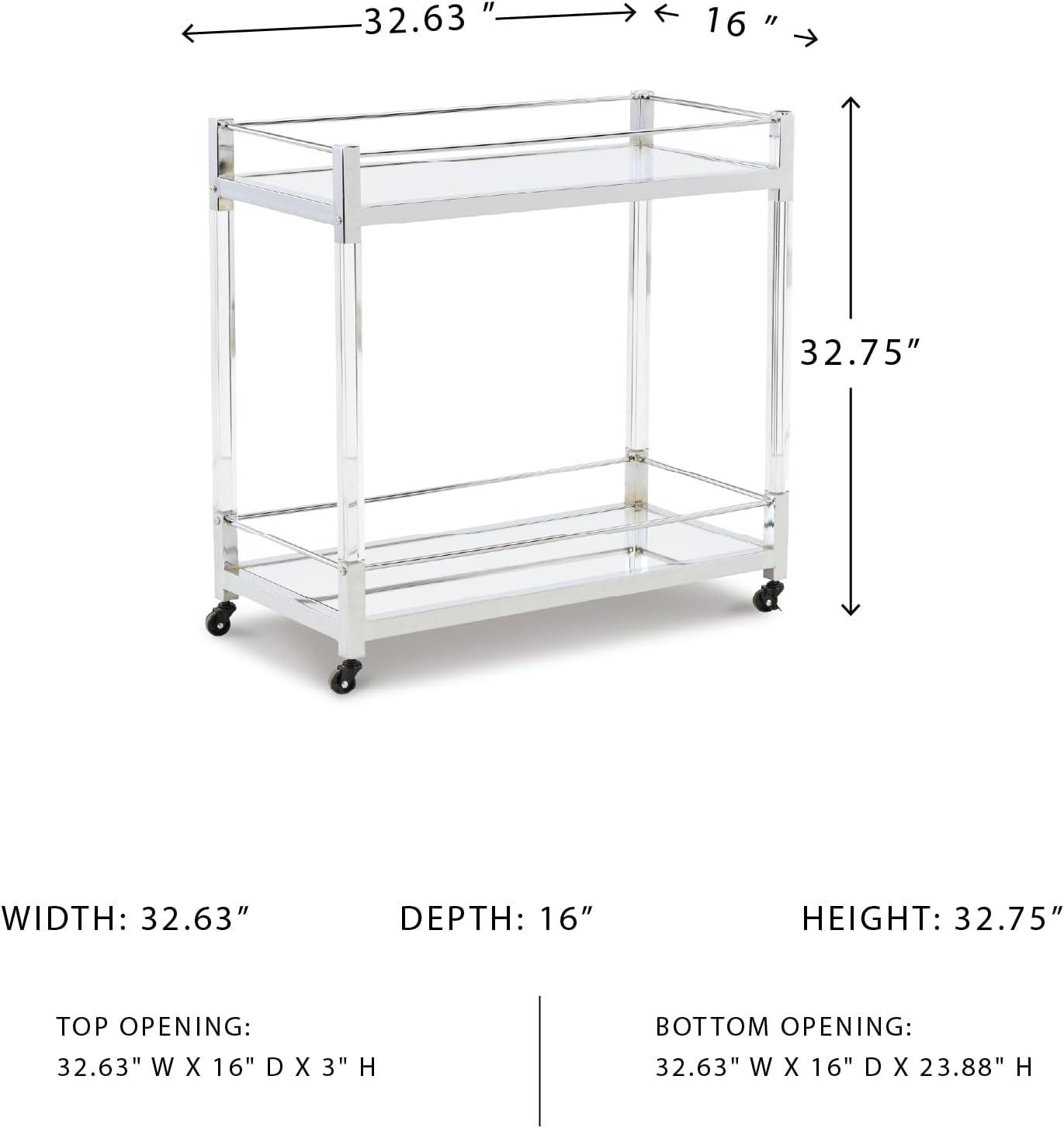 Ivy Bronx Chaseton Acrylic, Metal Bar Cart