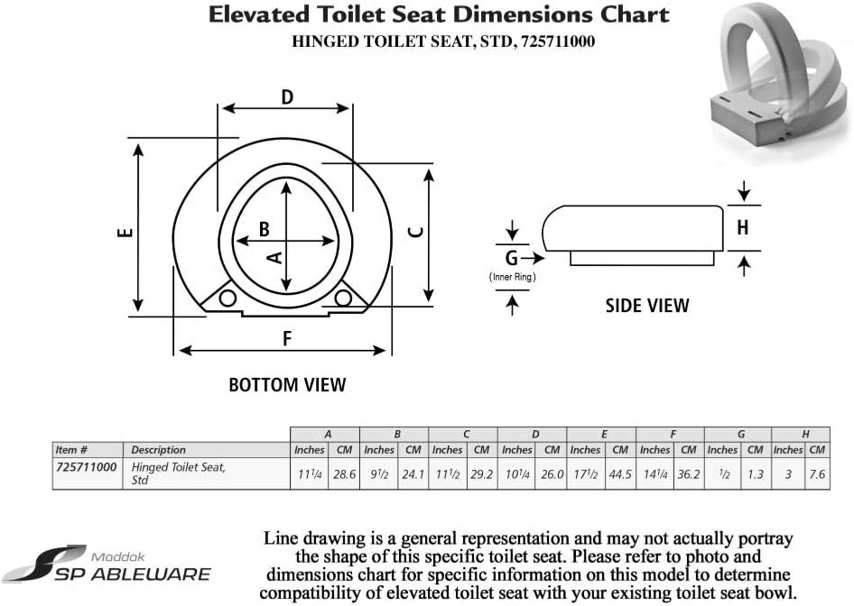 Maddak 1153B Raised Toilet Seat