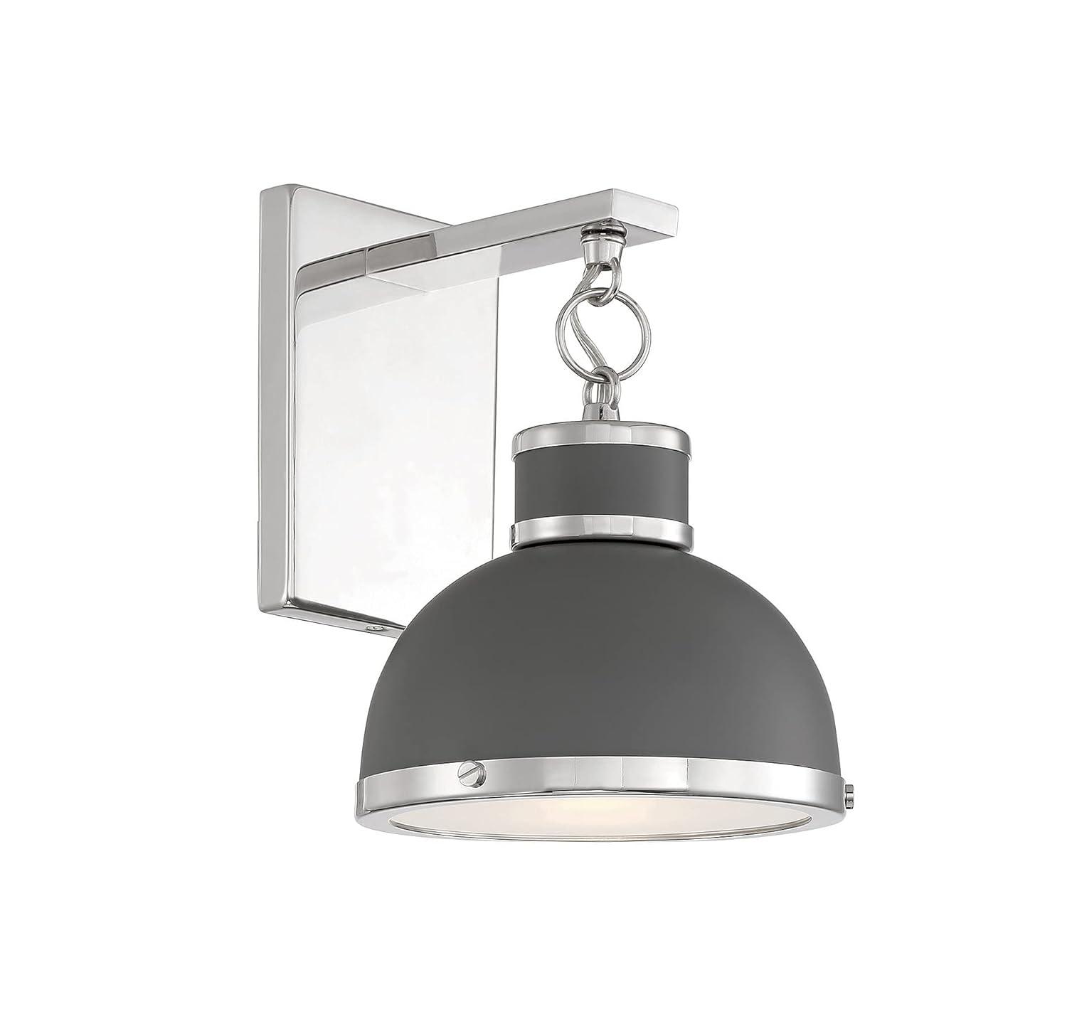 Savoy House Corning 1 - Light Wall Light in  Gray/Polished Nickel