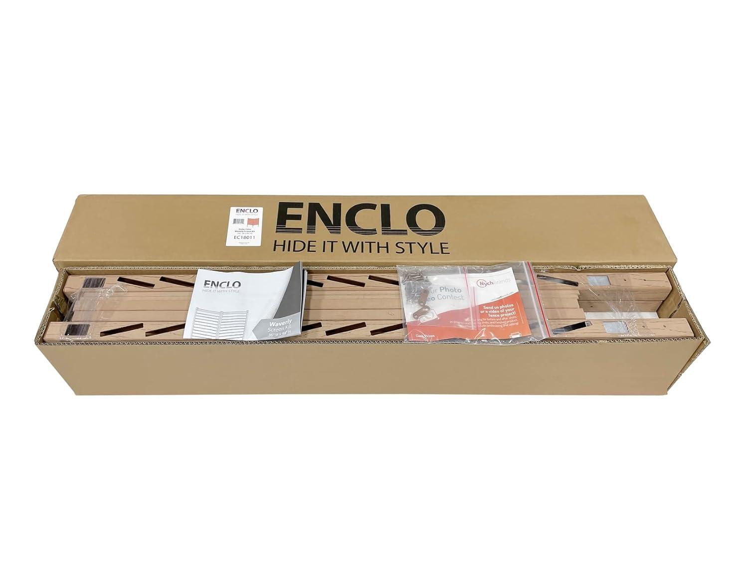Enclo 44in H x 36in W (2 Panels) No Dig Enclo Waverly Vinyl Privacy Screen, Outdoor Privacy Screen Panels, Trash Can Enclosure, Air Conditioner & Pool Equipment Enclosure