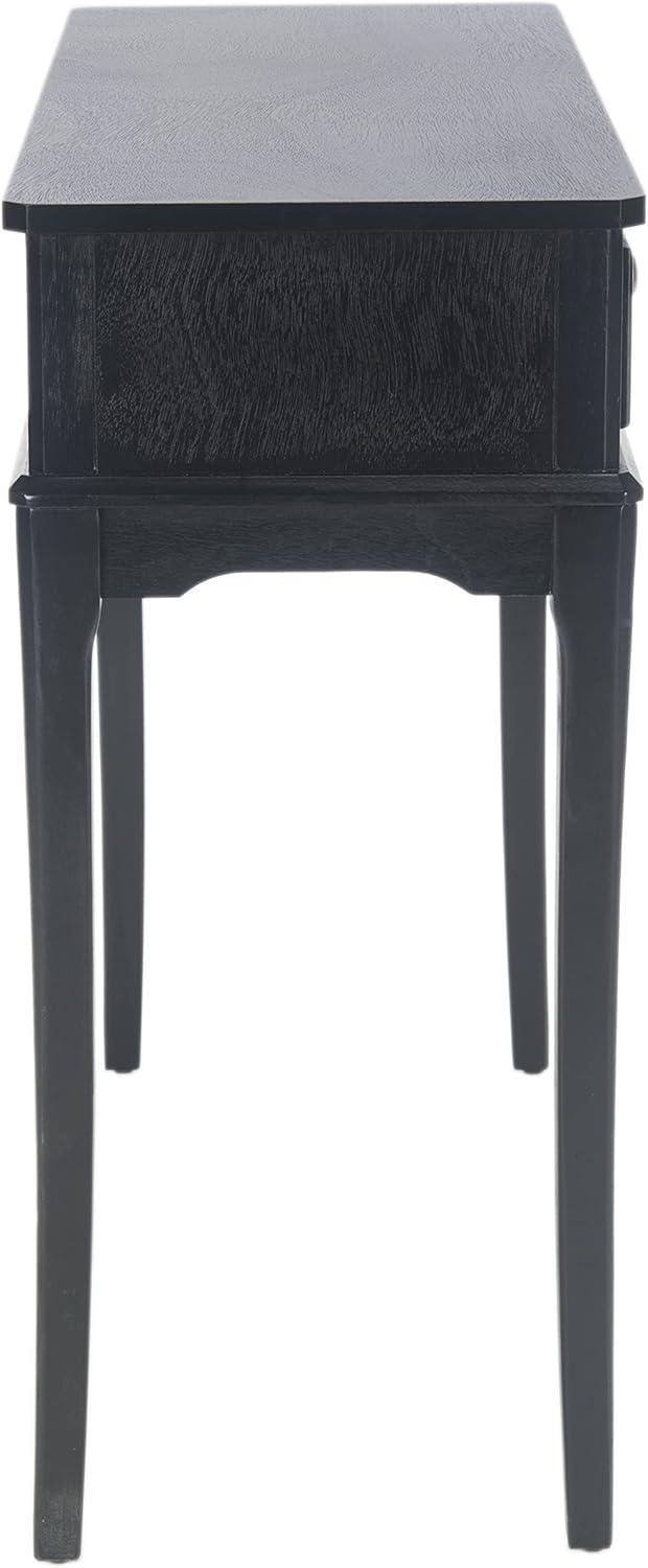 Opal 39'' Rich Black Wood and Metal Console Table with Storage