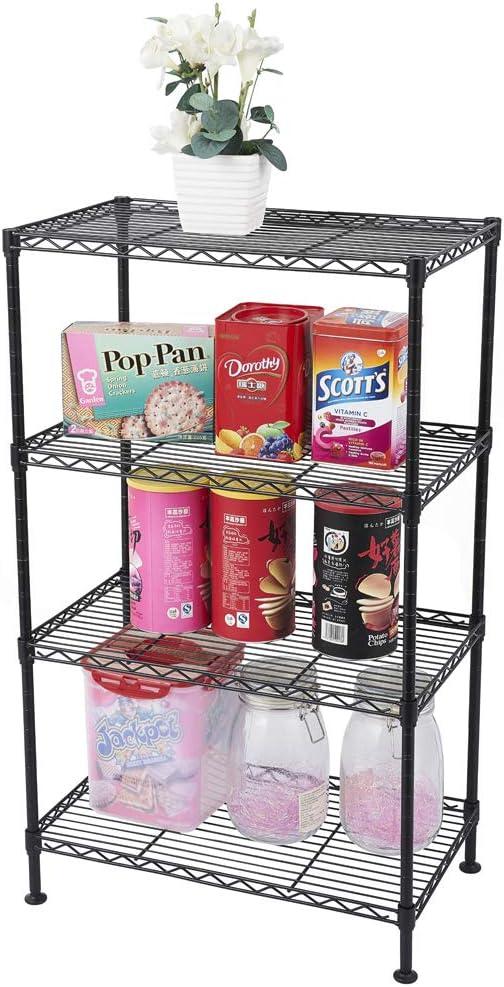 Honey Can Do 4-Tier Heavy-Duty Adjustable Shelving Unit With 250-Lb Weight Capacity, Chrome, Basement/Garage