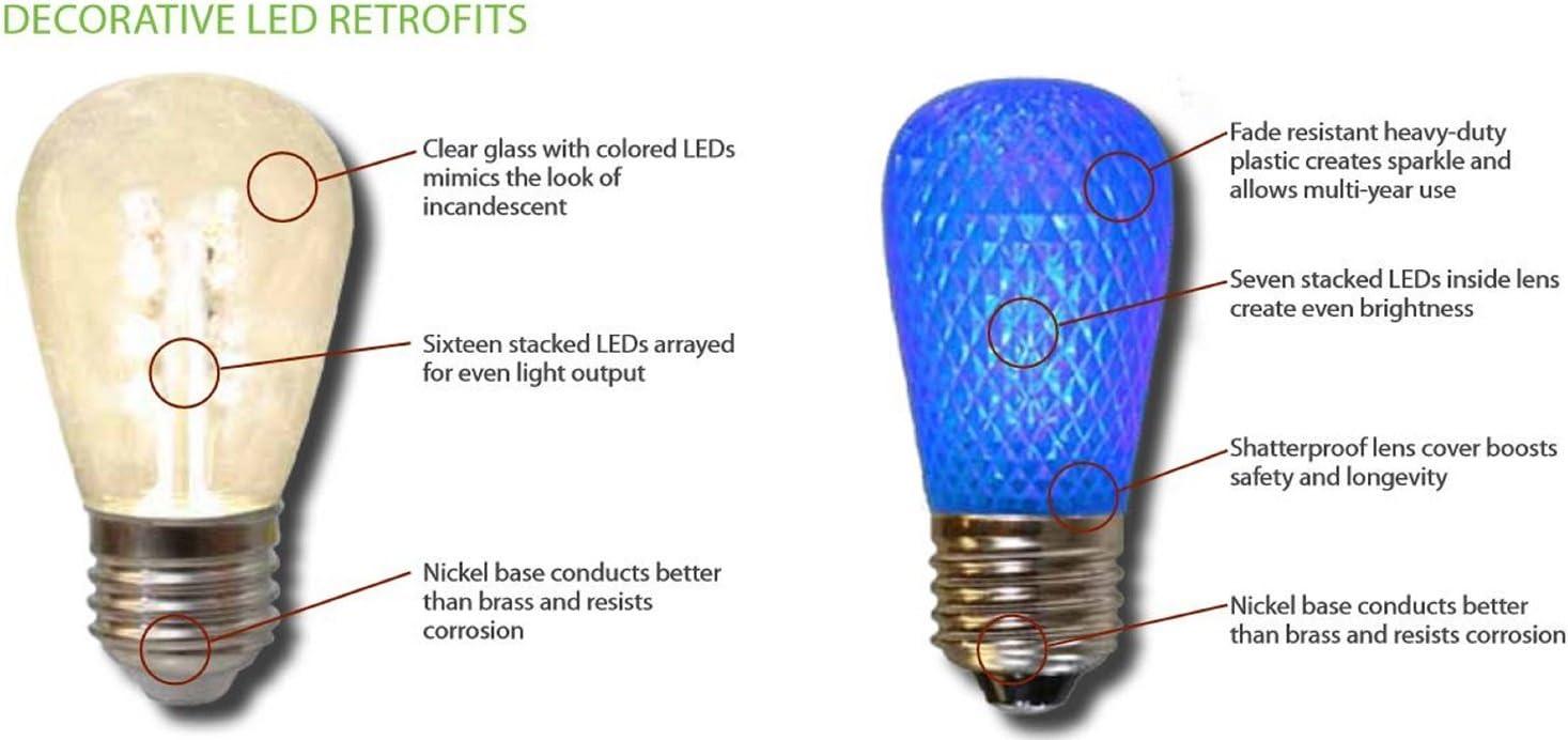 American Lighting S14-LED-WW Box Of 25 Faceted Plastic- 1.5 Watt- S14-shaped Led Lamp- Warm White