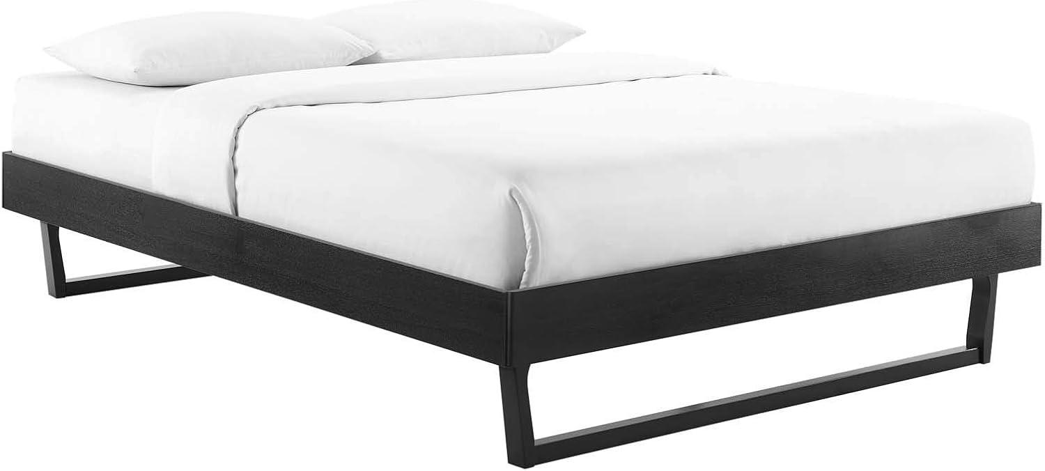 Modway Billie Full Rubberwood and MDF Wood Platform Bed Frame in Black