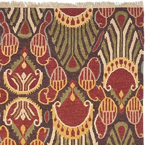 SAFAVIEH Sumak Lucius Transitional Wool Area Rug, Red/Green, 9' x 12'