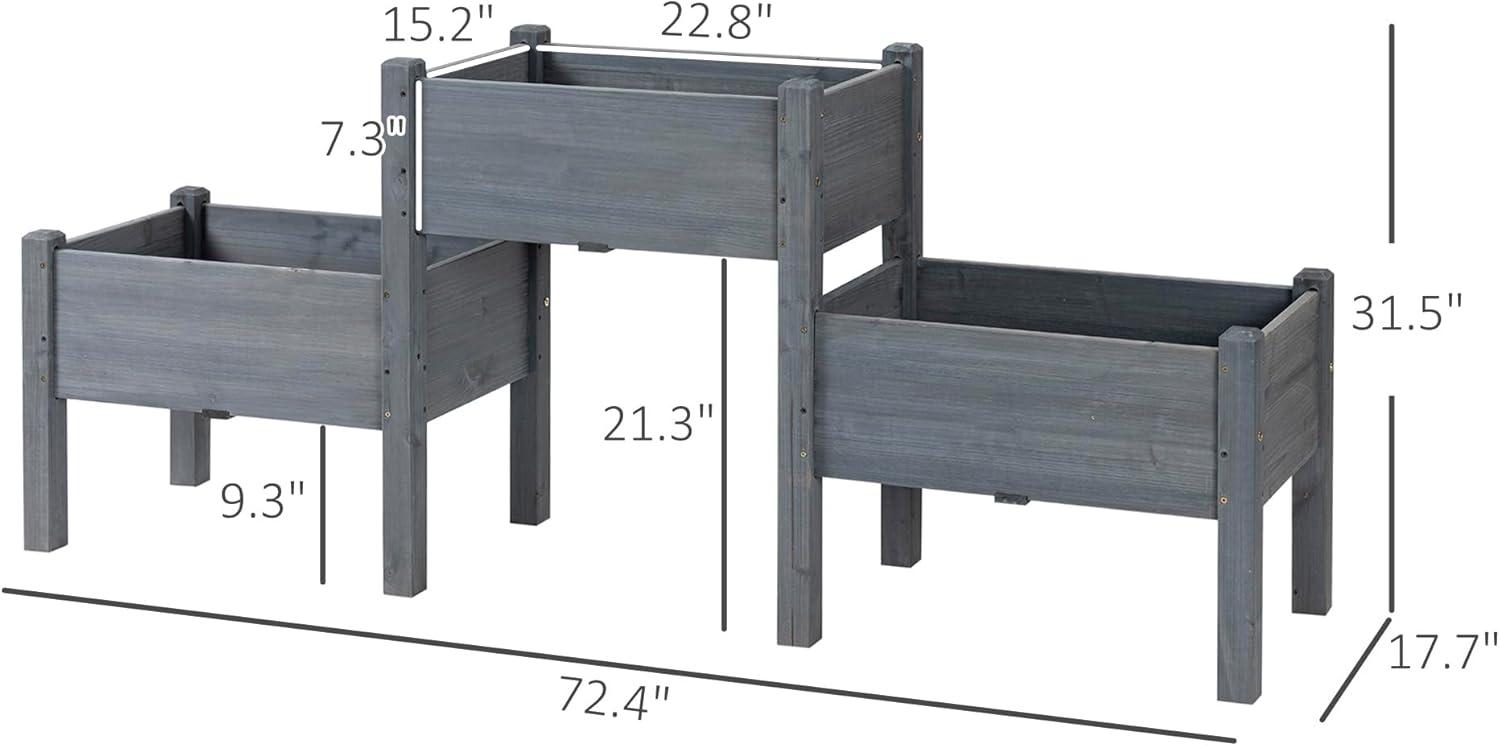 Outsunny 4' x 4' x 1' Galvanized Raised Garden Bed, Planter Raised Bed with Steel Frame for Vegetables, Flowers, Plants and Herbs, Gray