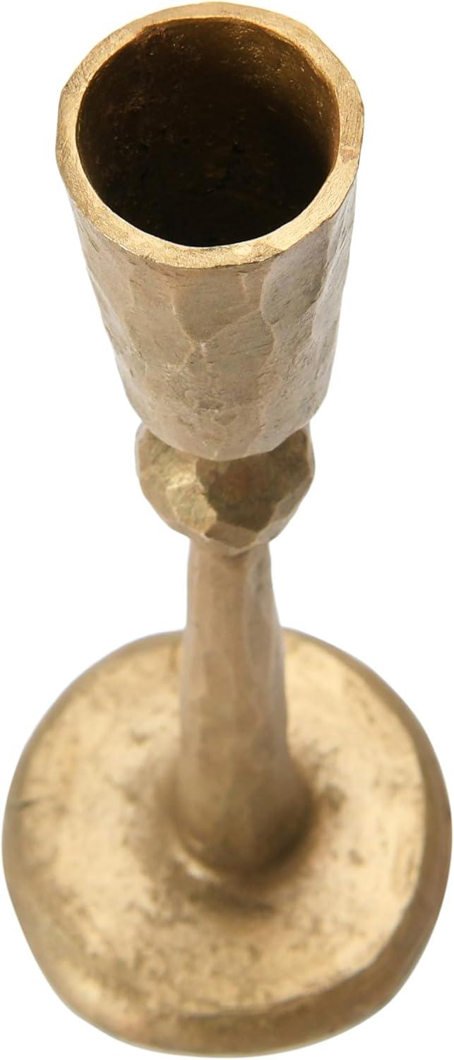 Hand-Forged Iron Taper Holder - Antique Brass / Small