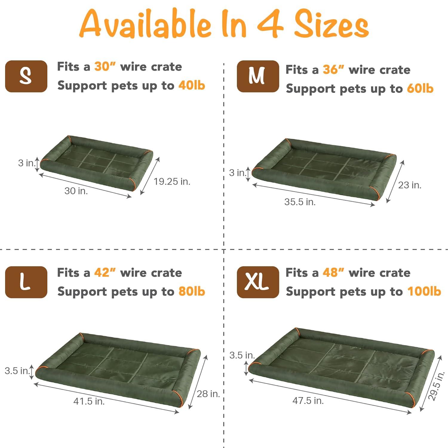 Friends Forever Nova Bolster Dog Bed Crate Pad, Washable Dog Mat for Raised Dog Bed and Dog Crate Bed