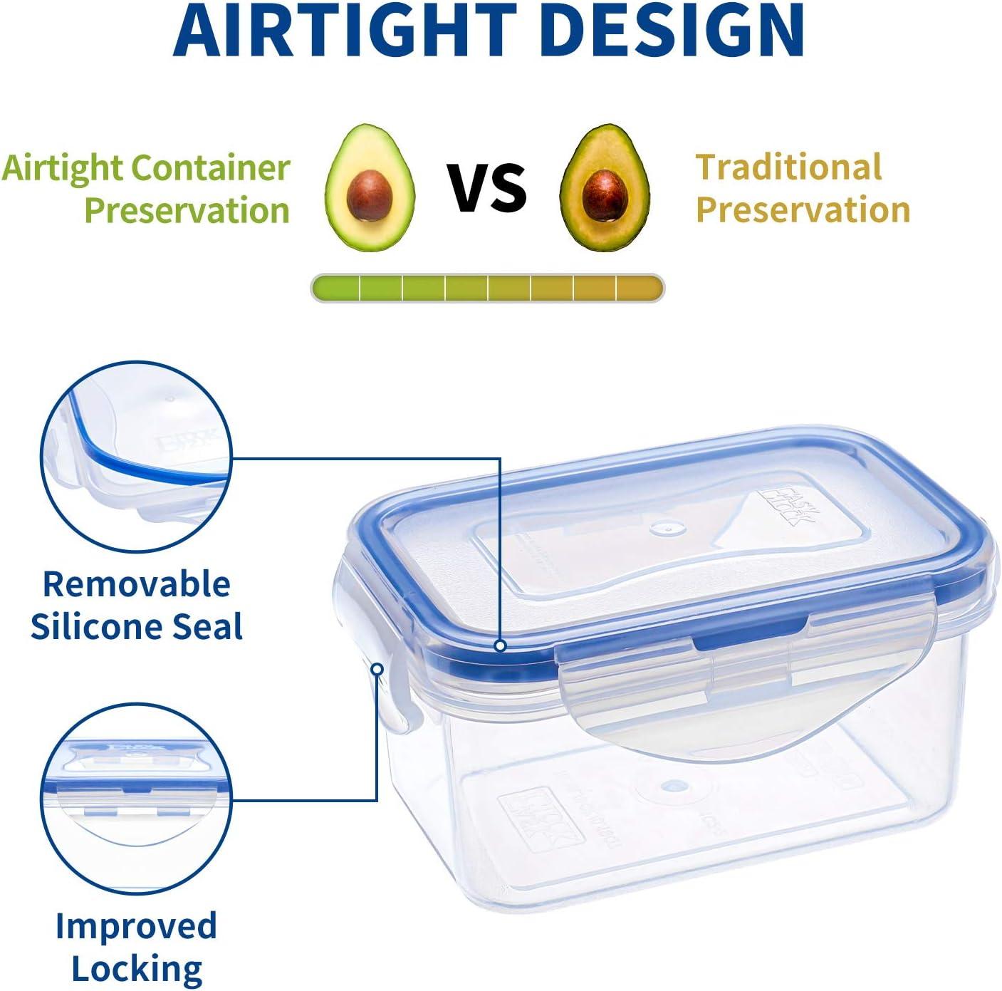 KIGI 4 PACK 6OZ Plastic Small Containers with Lid Portion Control Mini Bento Box Leaf-proof To-go Container Salad
