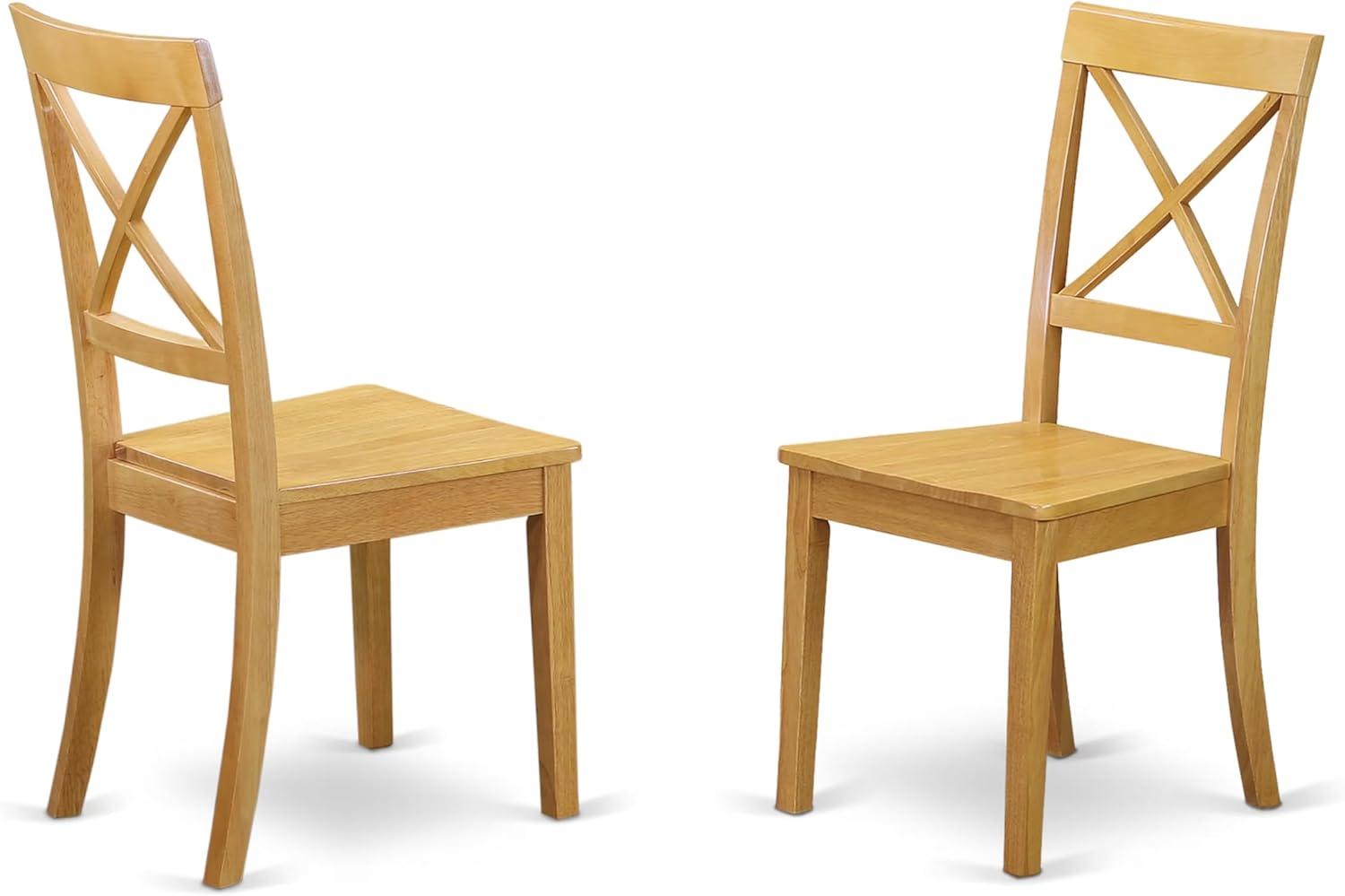 AVBO7-OAK-W - Table Set with a Dining Table and 6 Wood Chairs - Oak Finish