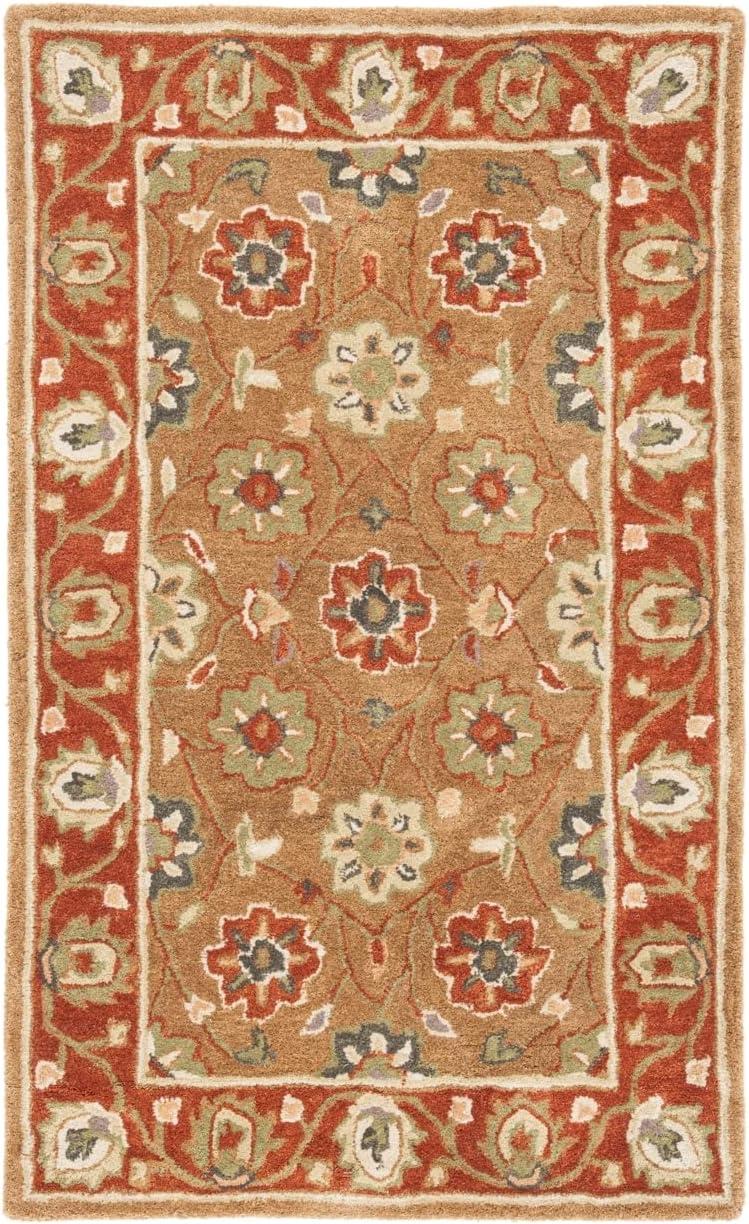 Heritage HG963 Handmade Accent Rug - 3'x5' - Beige/Rust - Safavieh