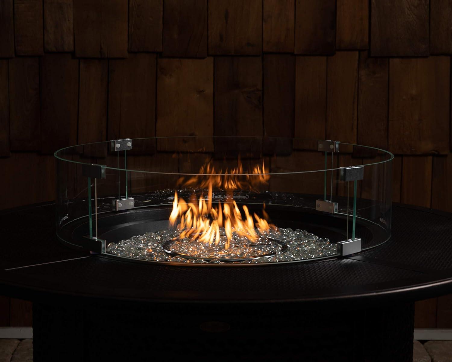 Fire Sense Fire Sense Wind Guard Clear Glass Tempered Glass for Propane, Gas, Fire Pits and Patio Heaters-Round-26 Inches