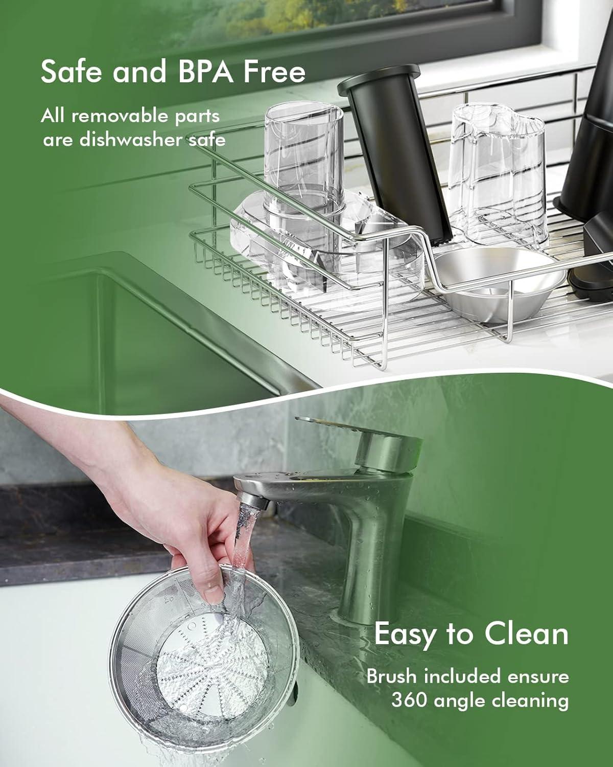 SiFENE 800W Centrifugal Juicer Machine, 3.2" Wide Chute, 3 Speed Setting, Overheat Protection, Easy to Clean, Silver