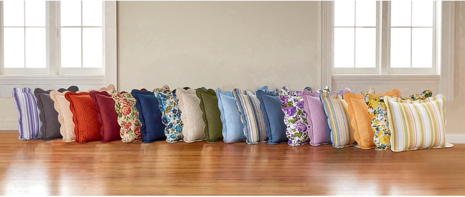 BrylaneHome Florence Sham - King, Blue Stripe