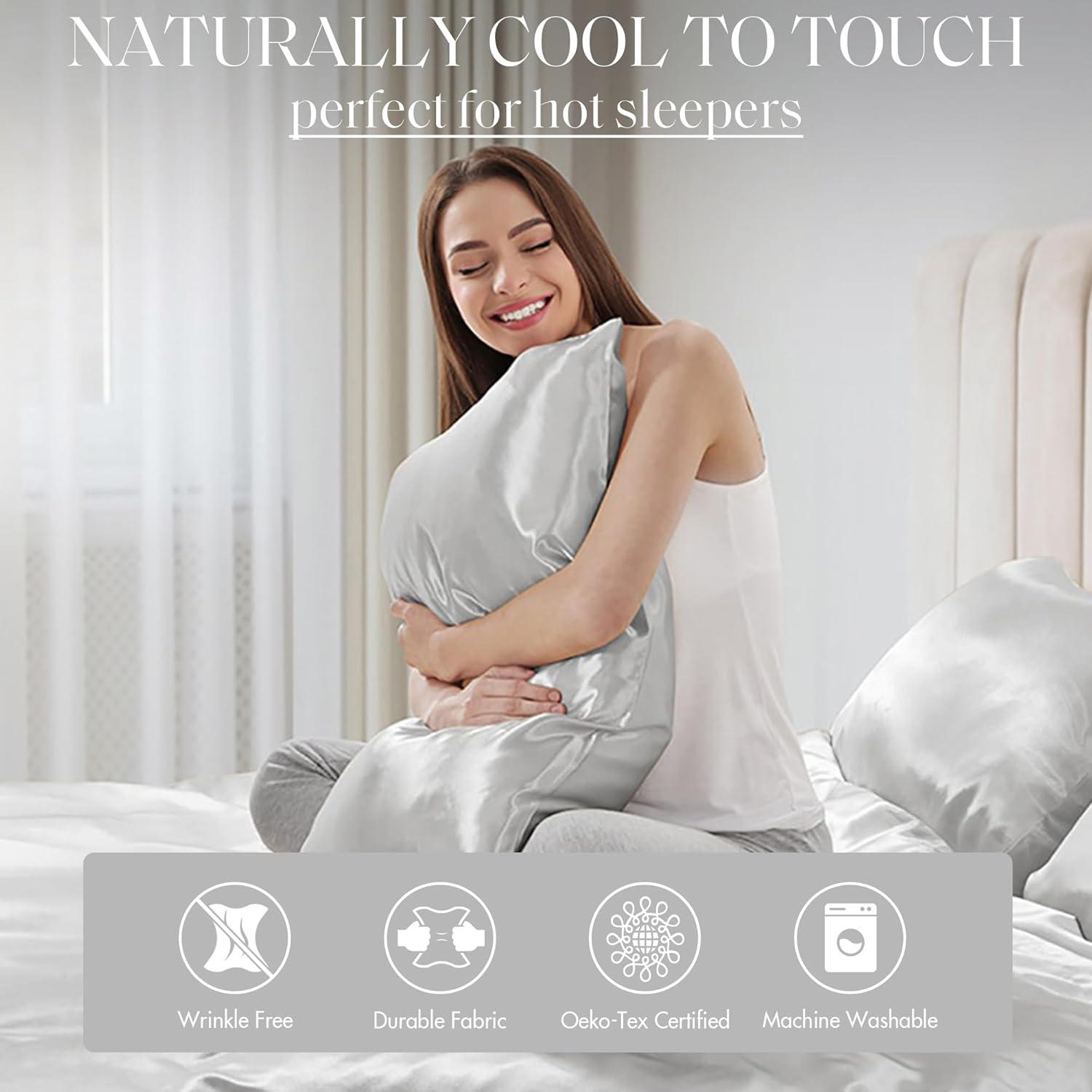 Madison Park Essentials Satin Luxury 2PC Pillowcases (Set of 2)