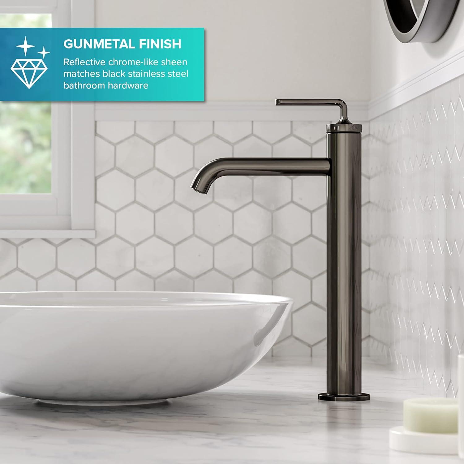 Ramus Modern Chrome Single Handle Vessel Sink Faucet with Pop-Up Drain