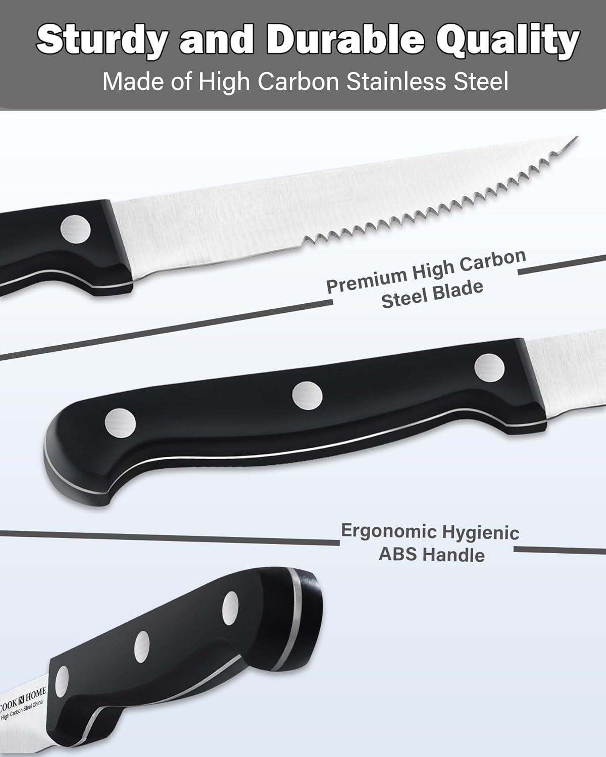 Cook N Home Cook N Home Kitchen Knife Set with Bamboo Storage Block 15-Piece