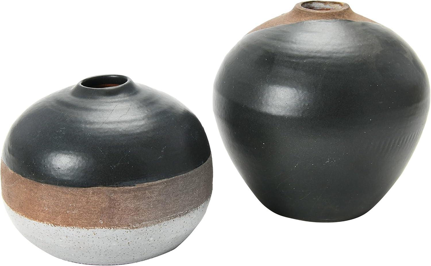 Boho Elements Multi-Colored Ceramic Vases, Set of 2