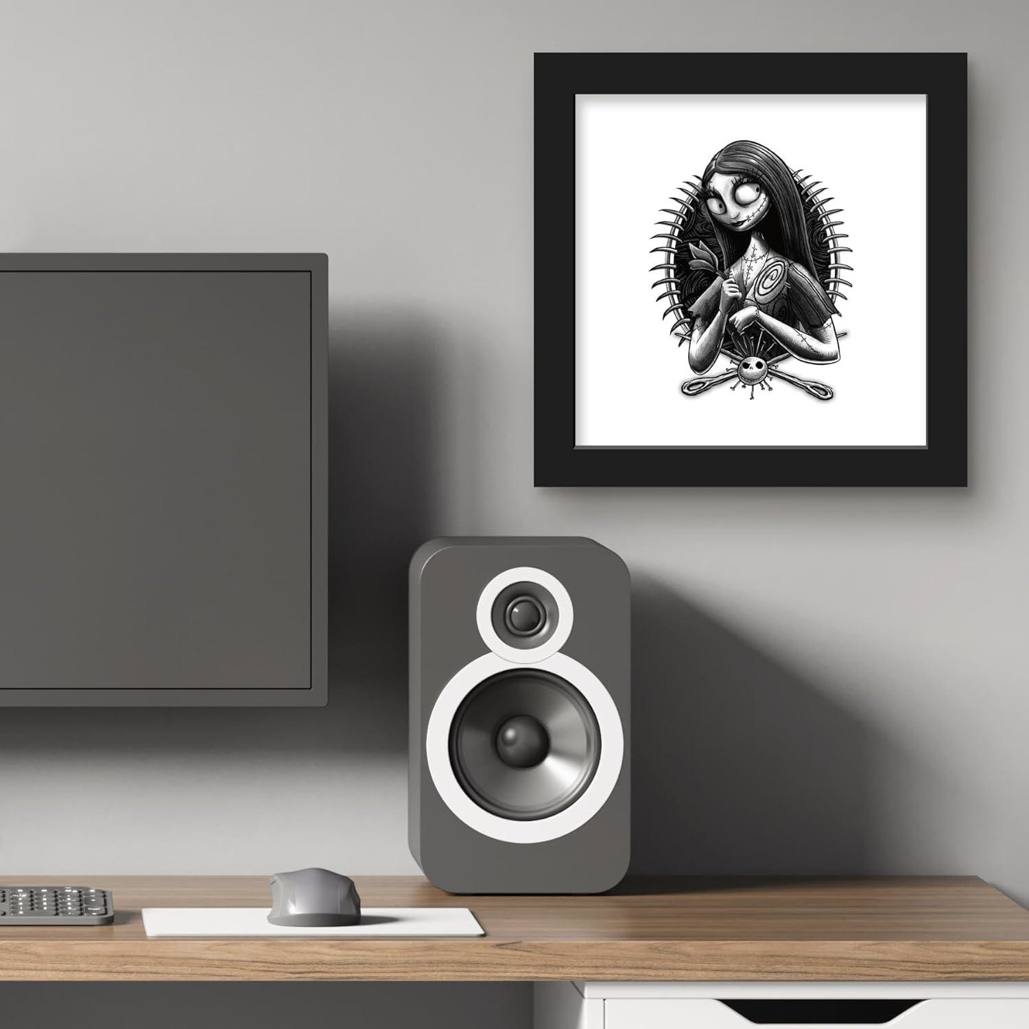 Gallery Pops Disney The Nightmare Before Christmas - Sally Ragdoll Portrait Wall Art, Black Framed Version, 12" x 12"