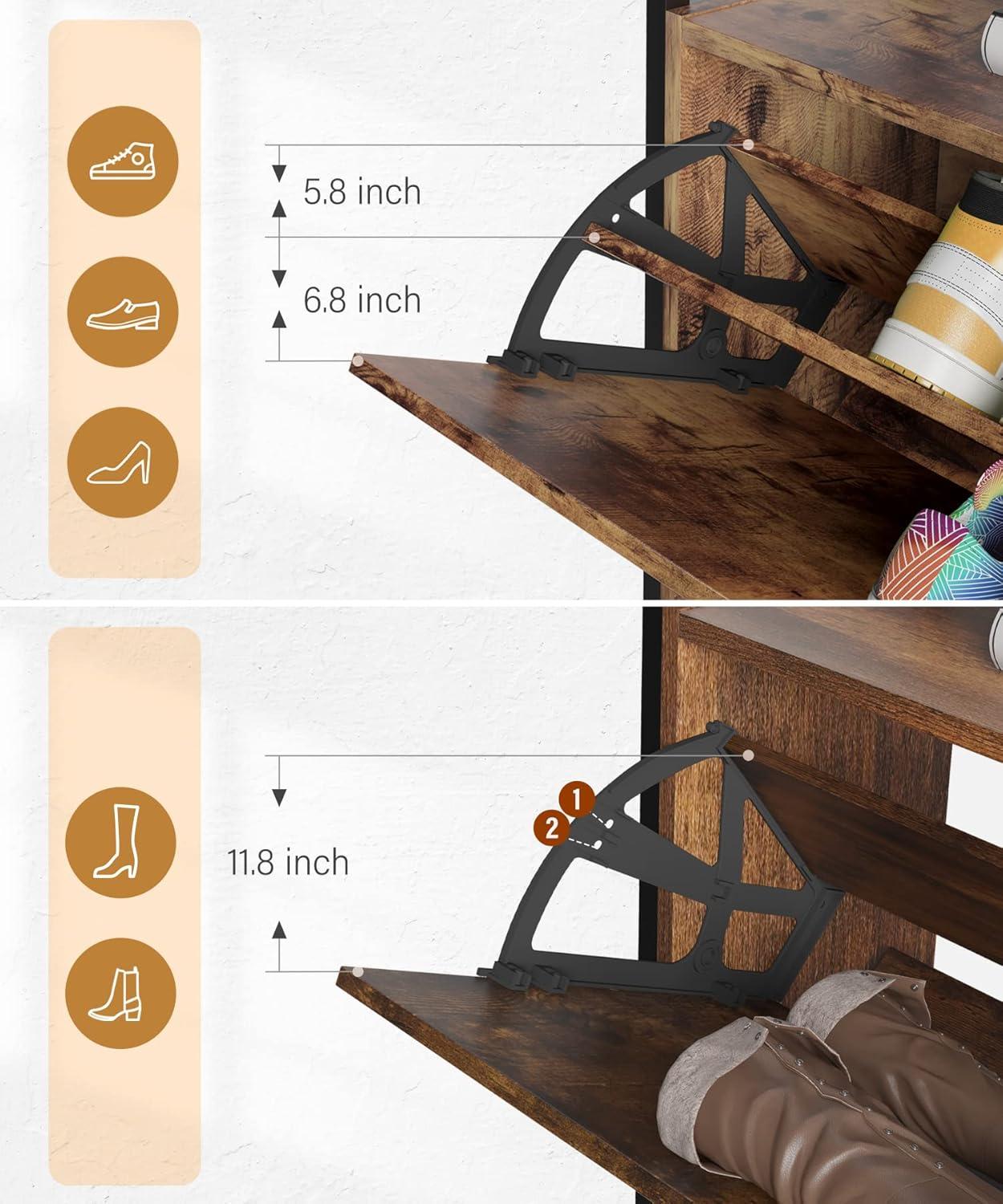 Rustic Style Wooden Shoe Cabinet with 3 Drawers for Entryway ,Living Room,Balcony