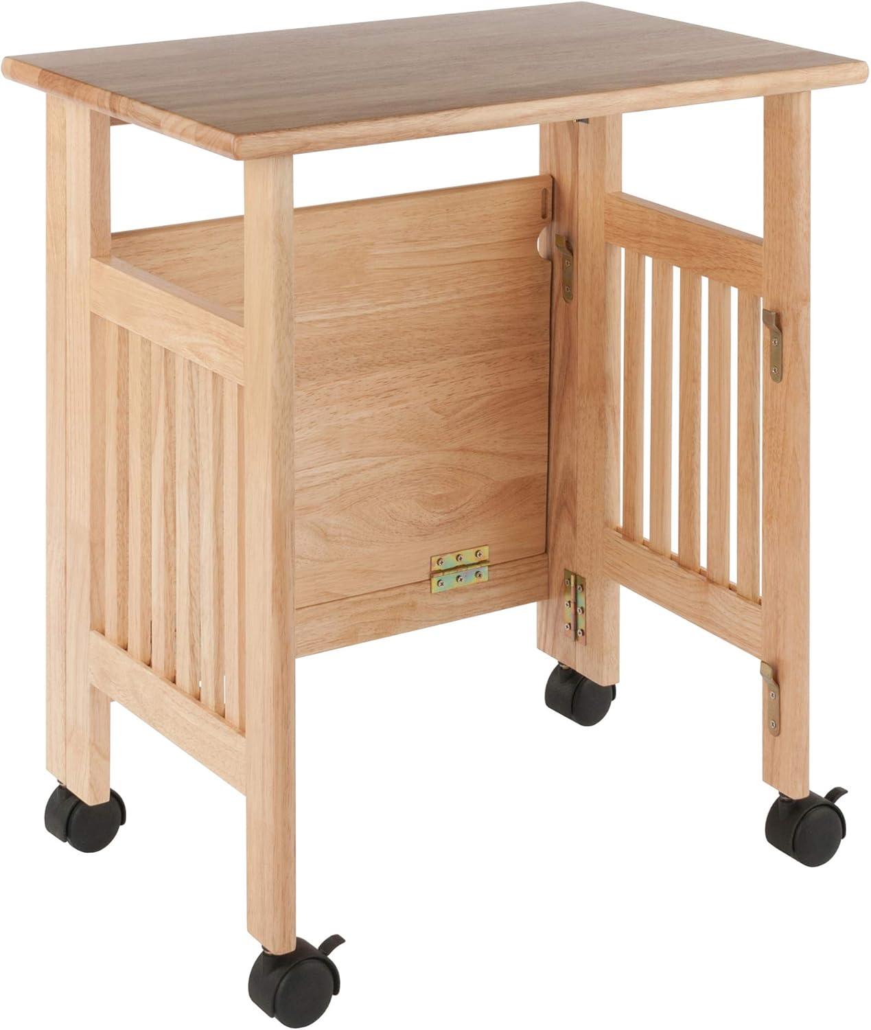 Foldable Printer Stand Natural - Winsome: Office Furniture with Shelves & Wheels