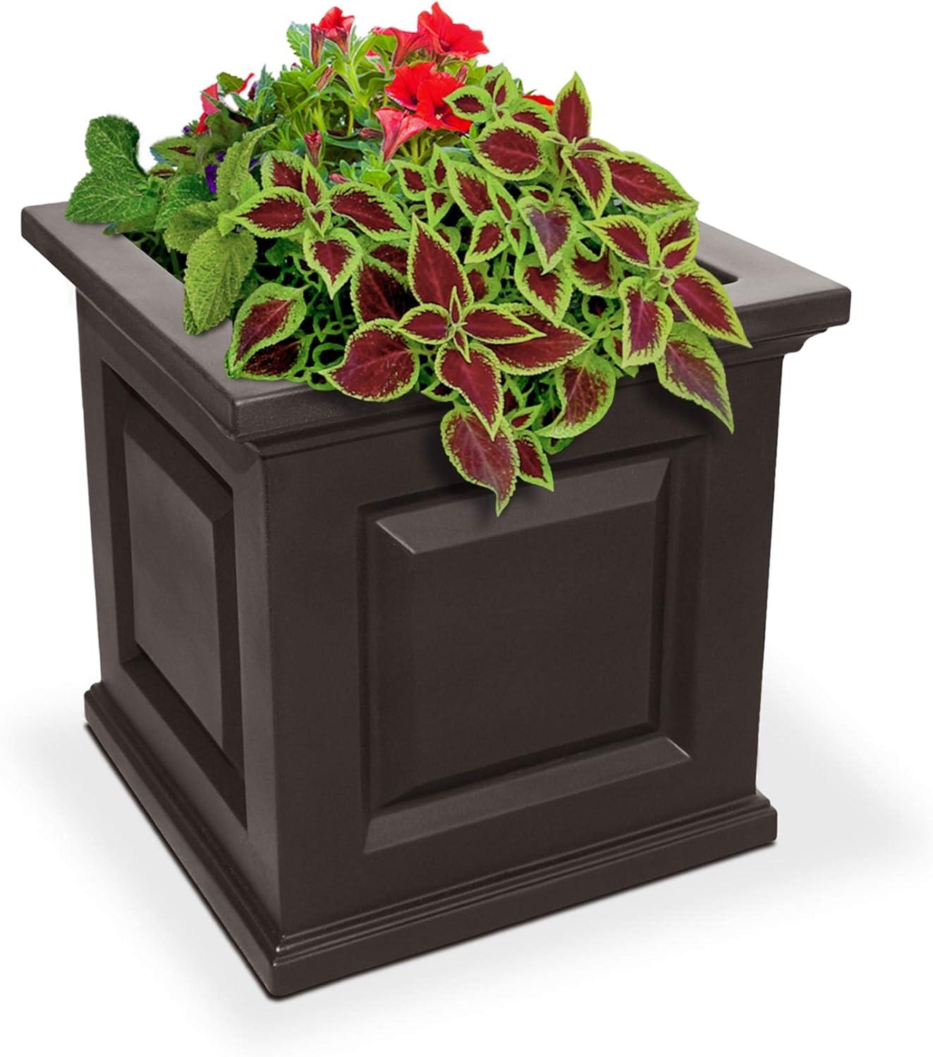 Mayne Inc. Nantucket Square Resin Planter Box with Water Reservoir