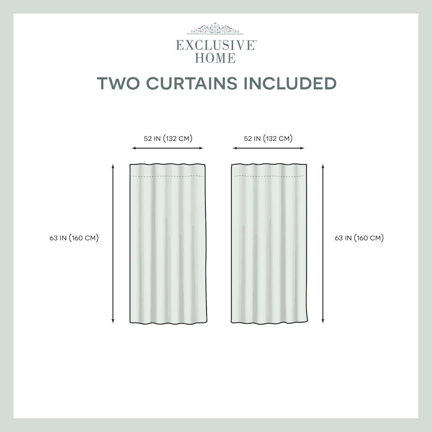 Amalgamated Textiles Exclusive Home Catarina Layered Solid Room Darkening and Sheer Hidden Tab/Rod Pocket Top Curtain Panel Pair (Set of 2)