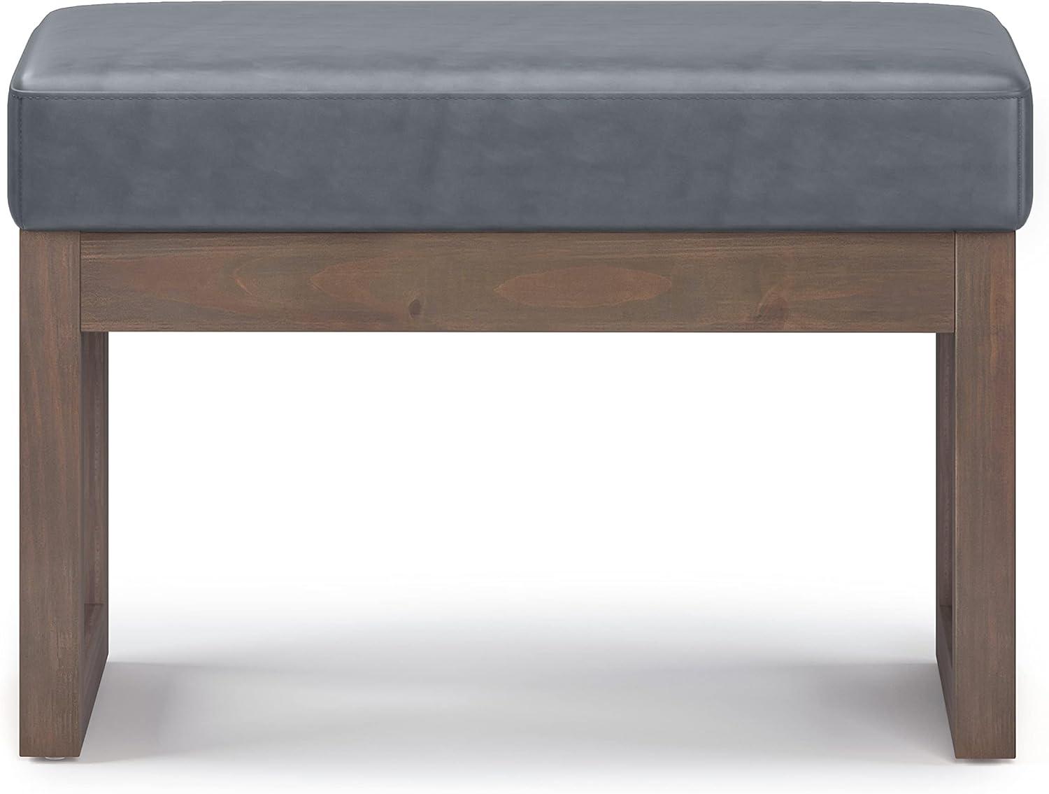 Simpli Home Milltown Ottoman Bench with Upholstered Seat and Solid Wood Frame