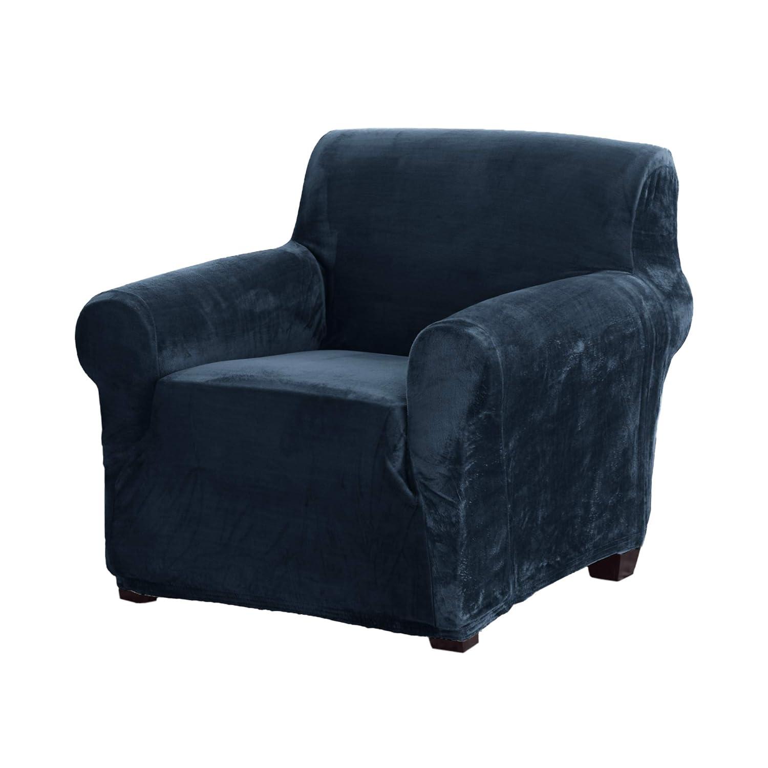 Symple Stuff Velvet Plush Stretch Chair Slipcover