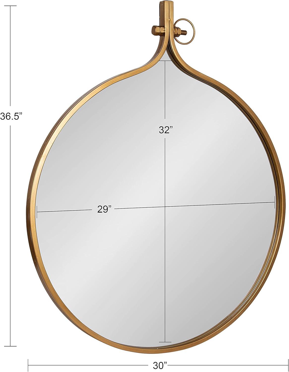 30" x 37" Yitro Metal Framed Wall Mirror Gold - Kate & Laurel All Things Decor