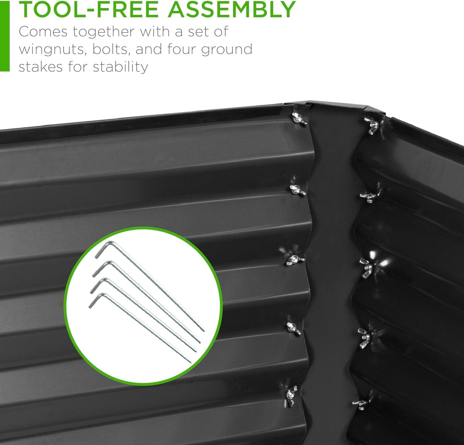 Best Choice Products 6x3x2ft Outdoor Metal Raised Garden Bed, Planter Box for Vegetables, Flowers, Herbs - Gray