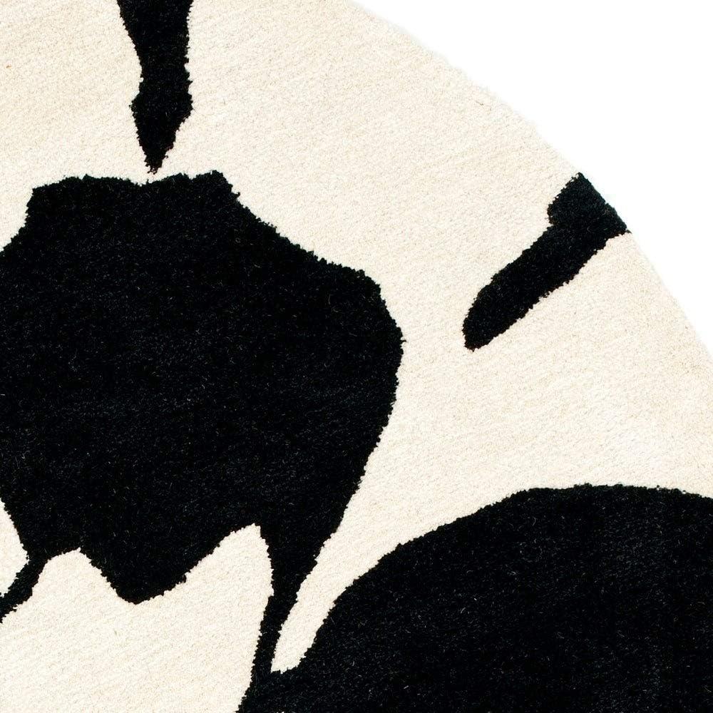 SAFAVIEH Soho Kelly Floral Wool Area Rug, Black/White, 6' x 6' Square