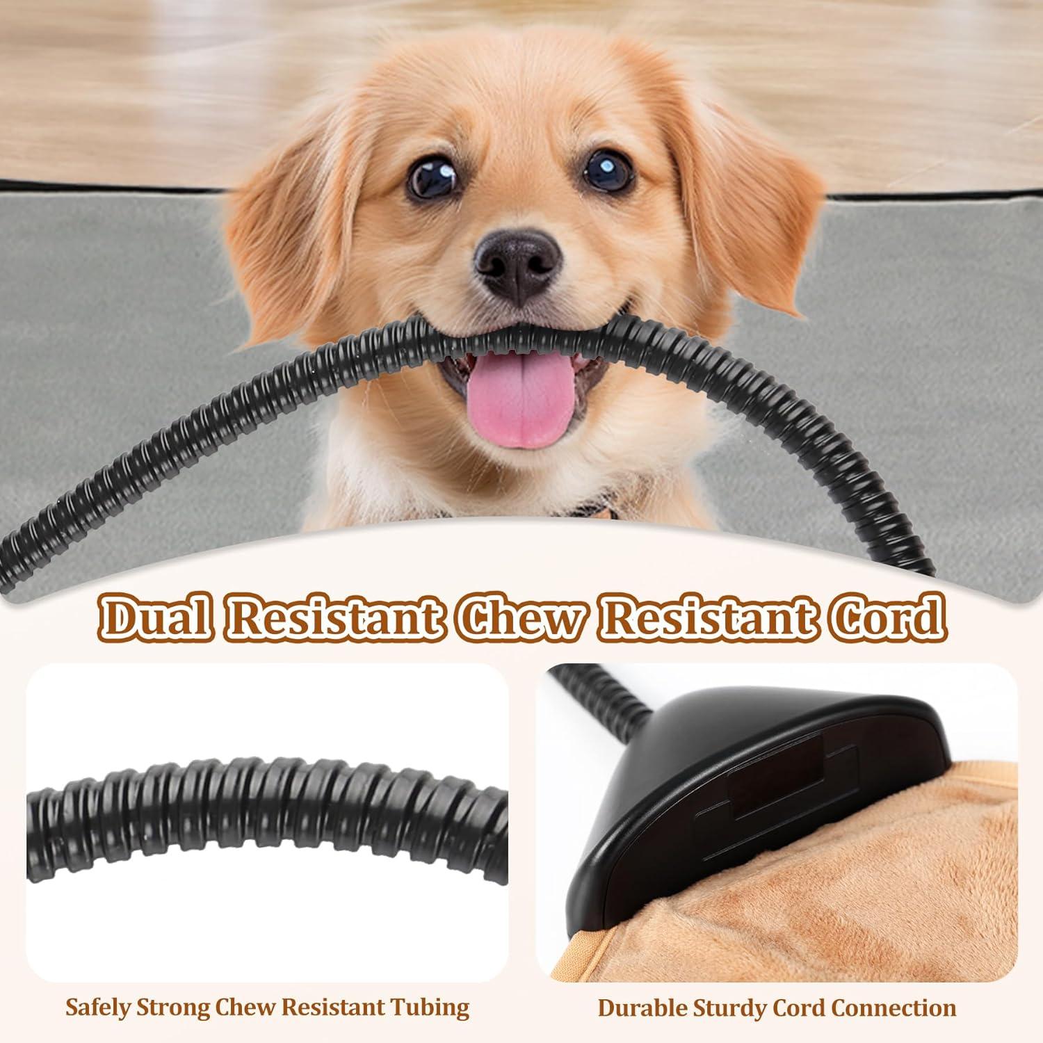 Archie & Oscar™ Cat Heating Pad & Dog Heating Pad, Jim Timer and Jim Level Temperature Smart Sensor Electric Pet Heating Pad with Chew Resistant Cord, Indoor Outdoor Warm Heated Bed for Dogs Cats -17.7x17.7