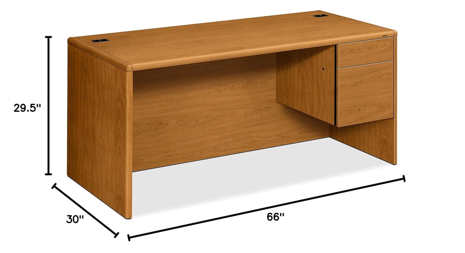 HON 10783RCC 10700 L-Workstation Desk, 3/4-Right Pedestal, 29.50" x 66.00" x 30.00", Harvest