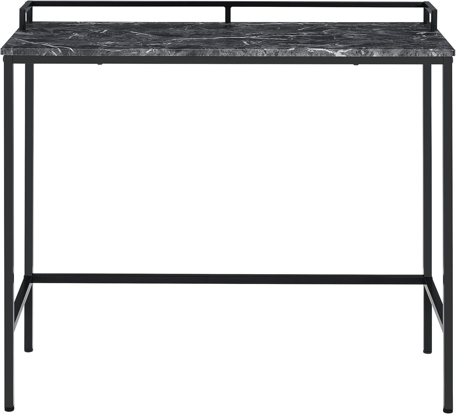 Black Marble MDF Top Console Table with Metal Frame