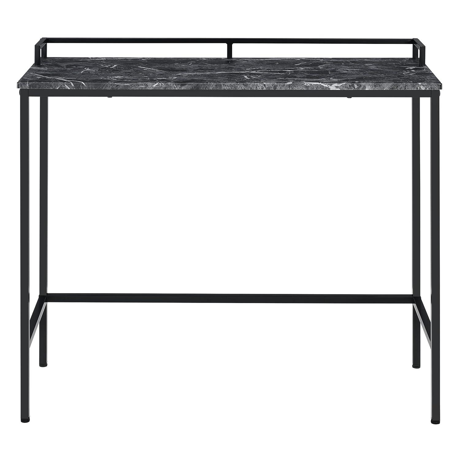 Brighton Console Table in Black Marble Engineered Wood Top and Black Frame