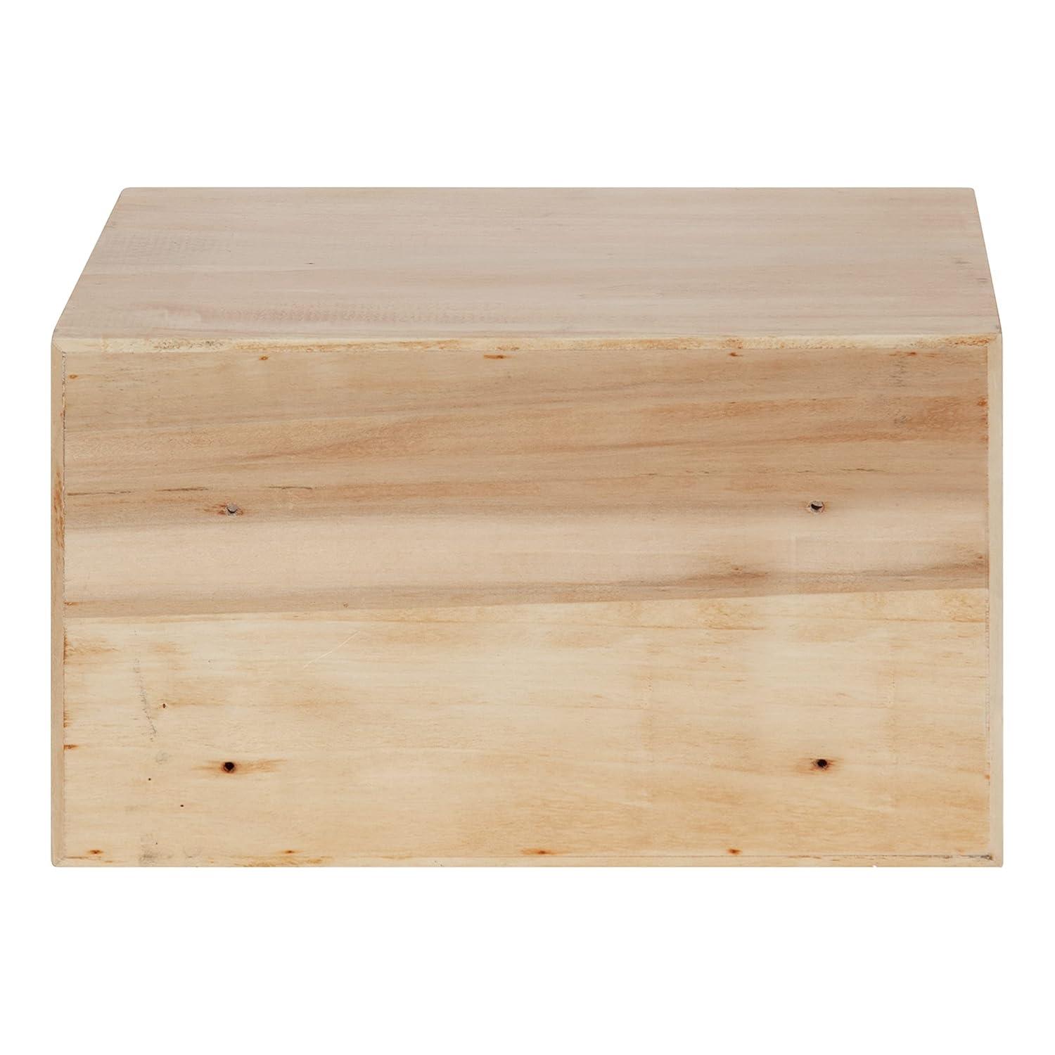Kate and Laurel Hutton Rectangle Wood Floating Side Table, 12.5x10x7, Natural