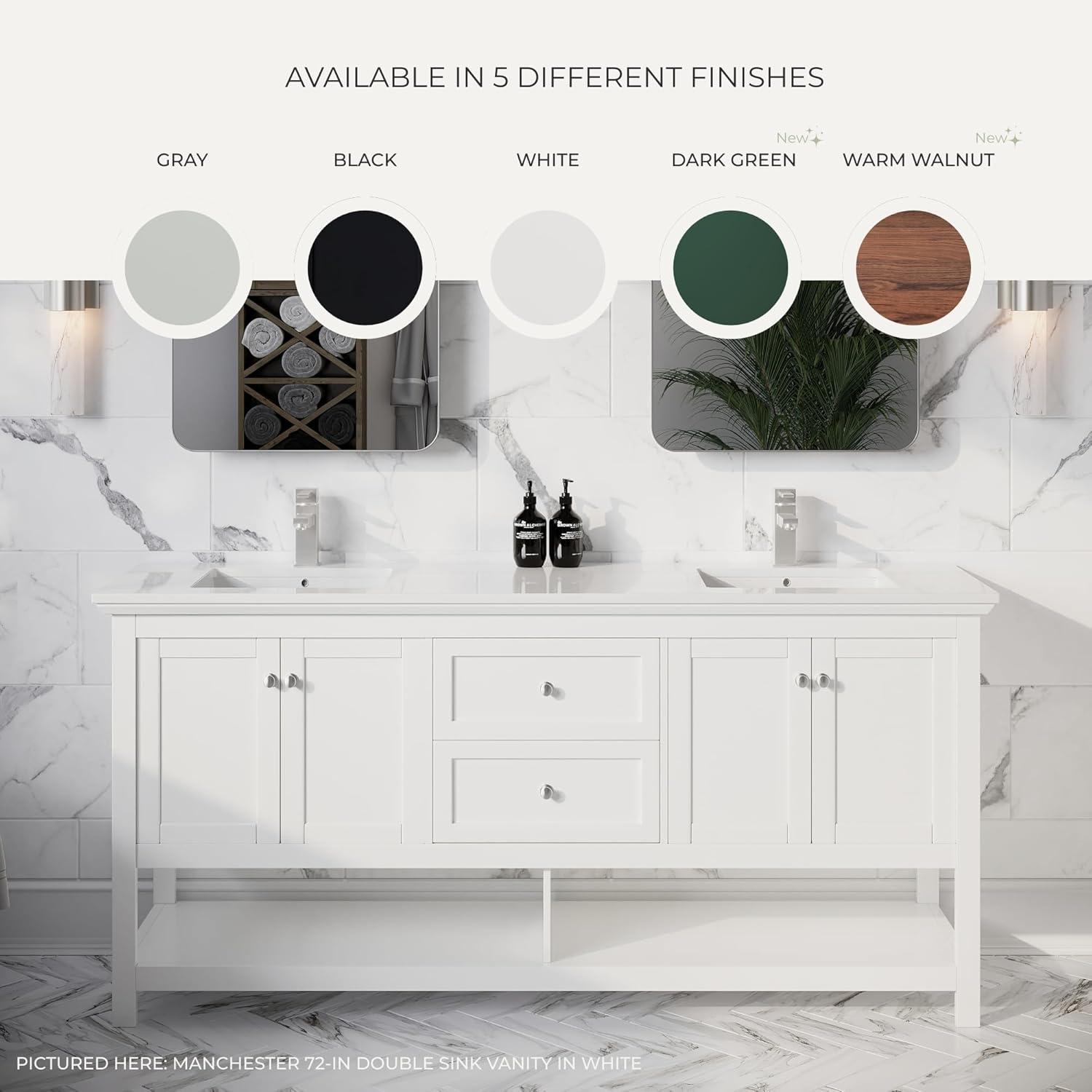 Manchester 24" Freestanding Single Sink Bathroom Vanity with Integrated Sink (Faucet Not Included)
