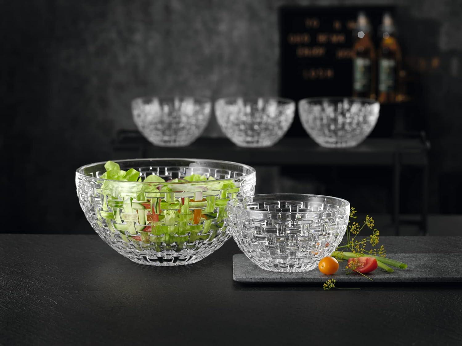 Nachtmann Bossa Nova Round Crystal Dip Bowls, Set of 4, Serving Dish for Sauce, Salsa, Ice Cream, and Dips, Giftable, 3.5 Ounce, Clear, Dishwasher Safe